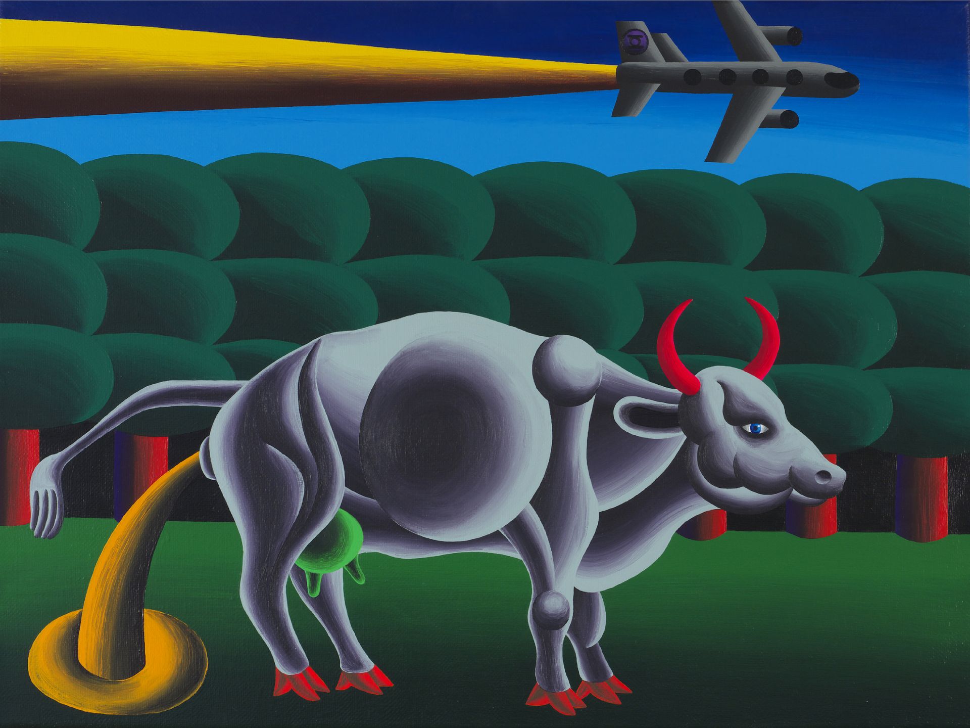 Олег Хвостов (Картина, живопись - 
                  80 x 60 см) Пейзаж с коровой