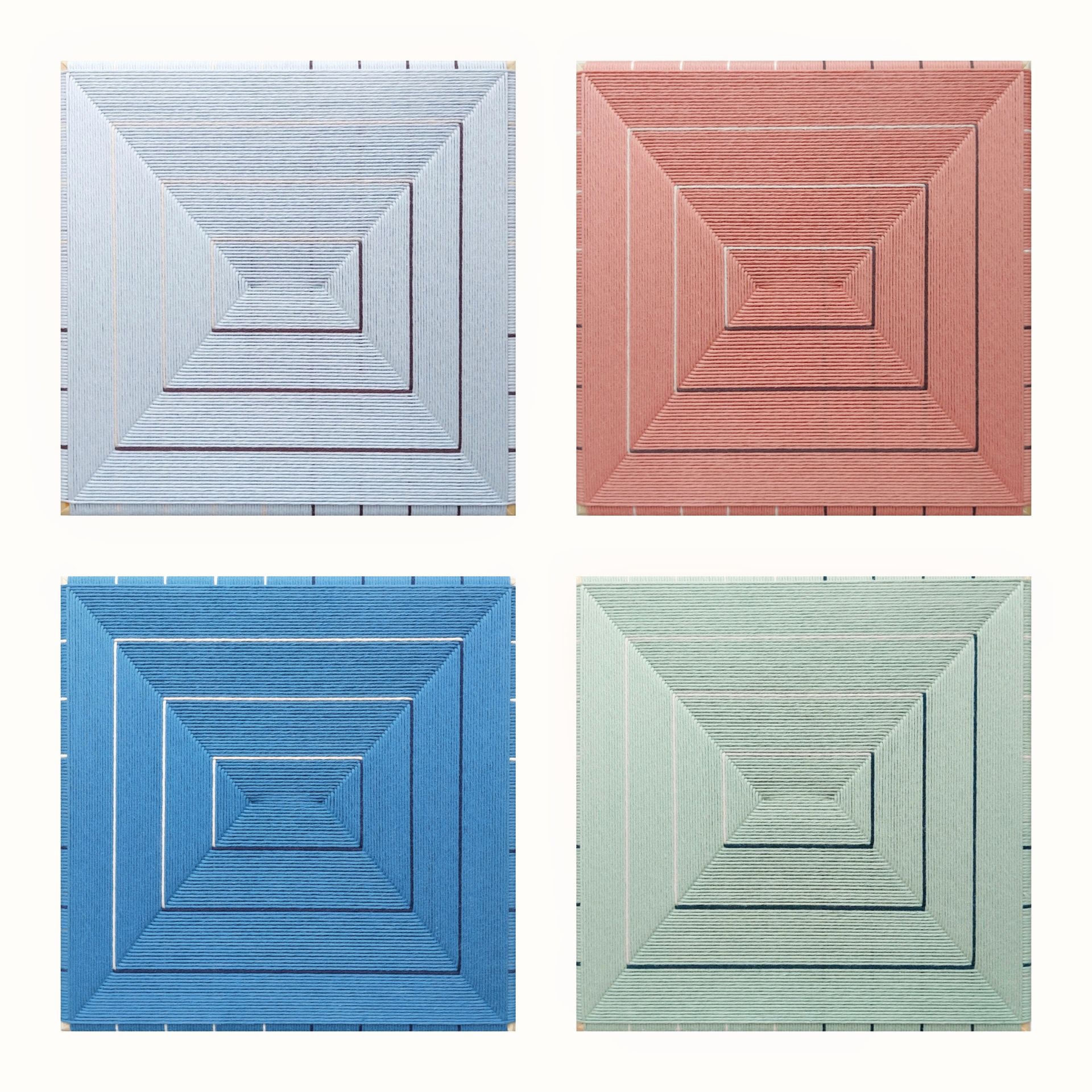 Надежда Денисова (Объект - 
                  40 x 40 см) Сет из четырех декоративных текстильных панно