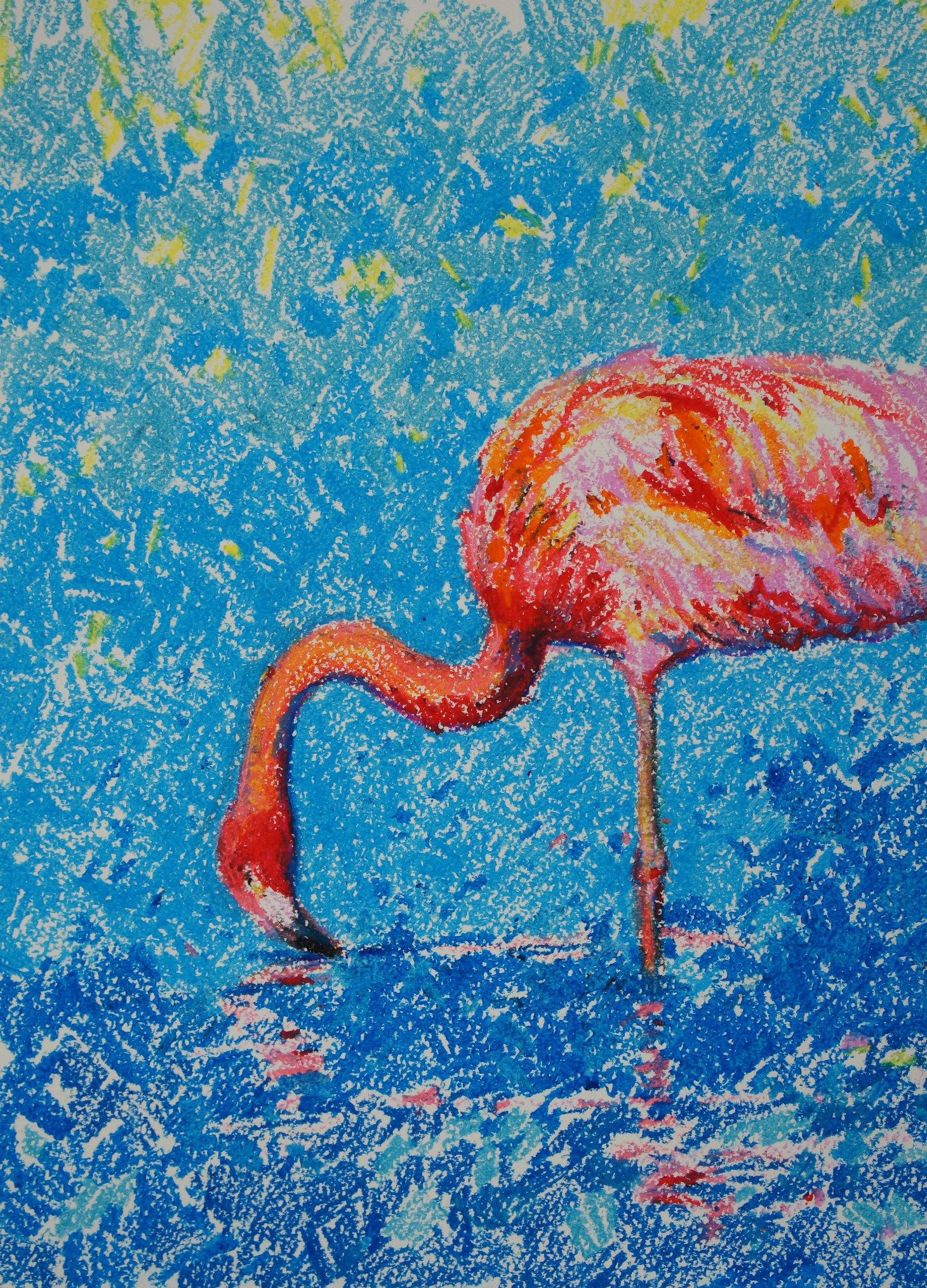 Елена Санина (Авторская графика - 
                  30 x 42 см) Фламинго — 2