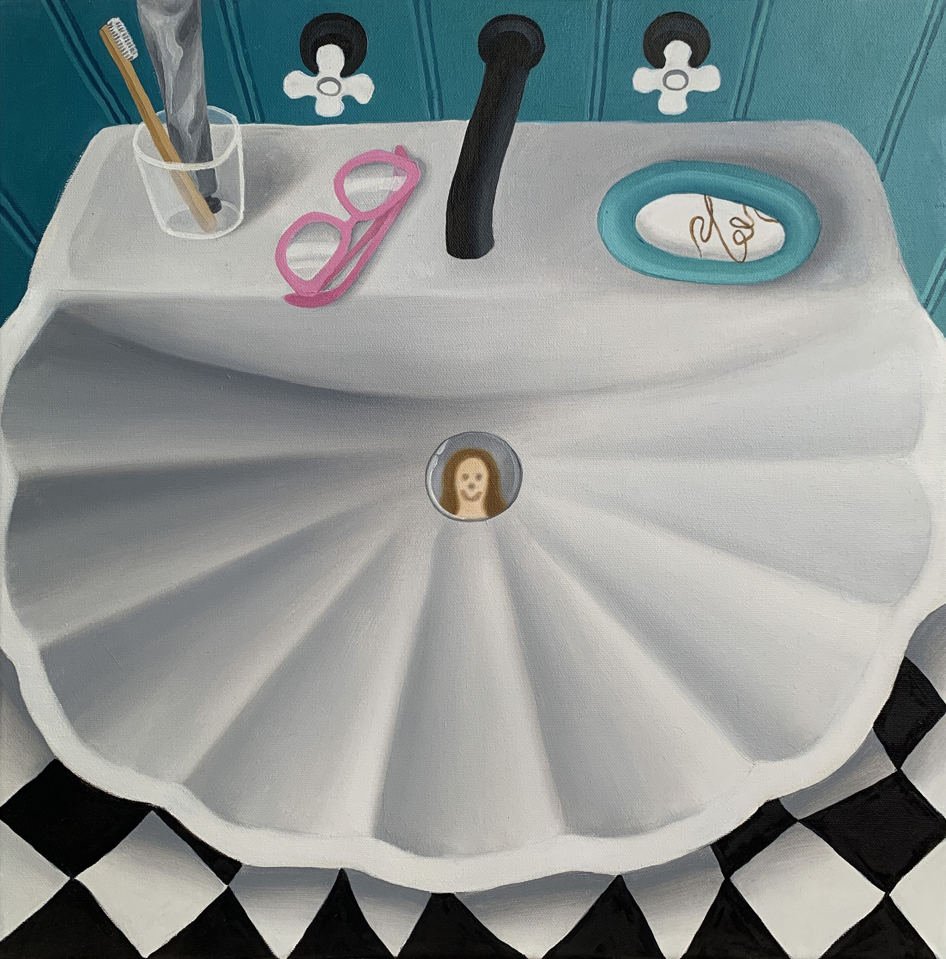 Ирина Бекетова (Картина, живопись - 
                  50 x 50 см) Раковина. Отражение