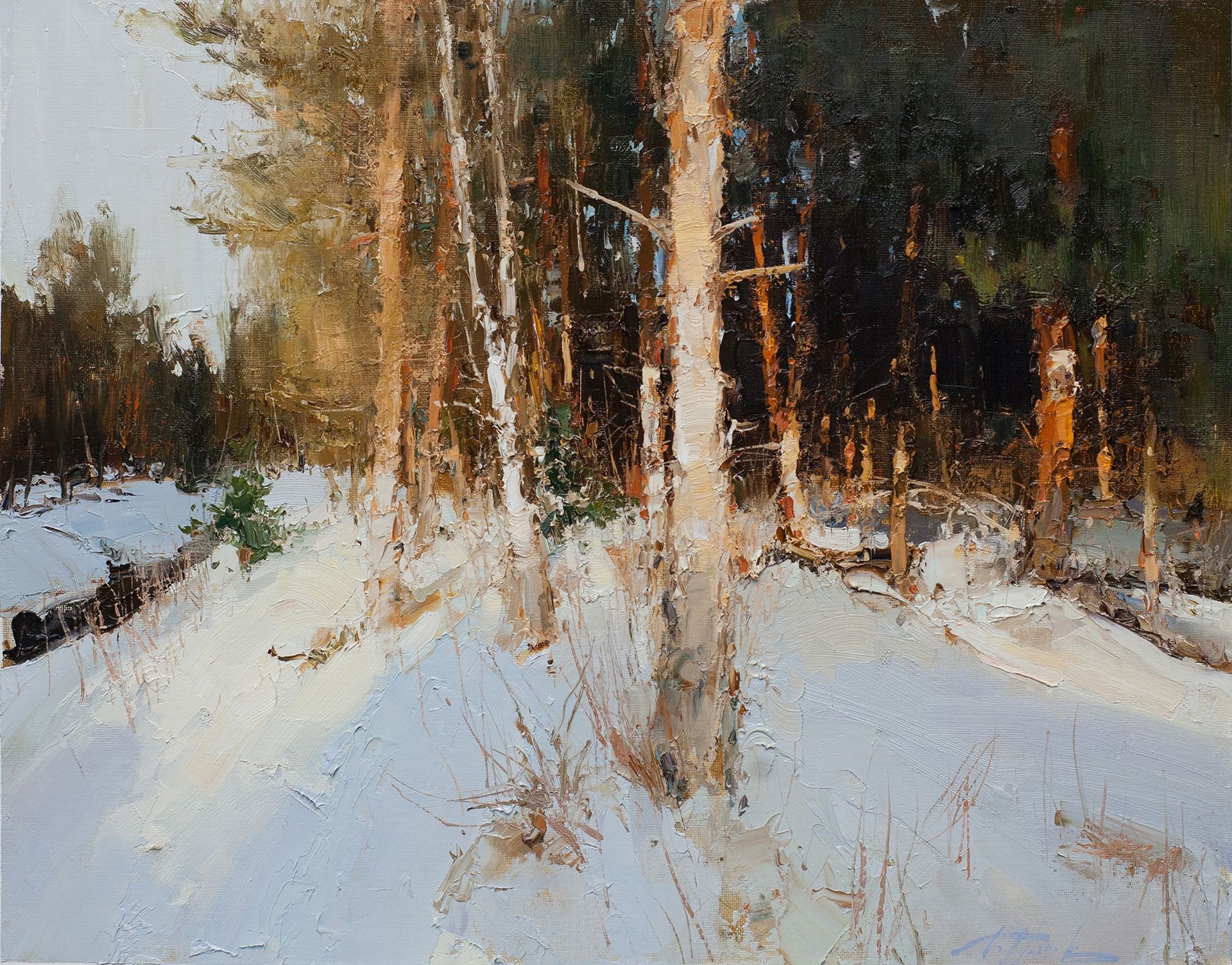 Евгений Бурцев (Картина, живопись - 
                  50 x 40 см) Пригретые теплом