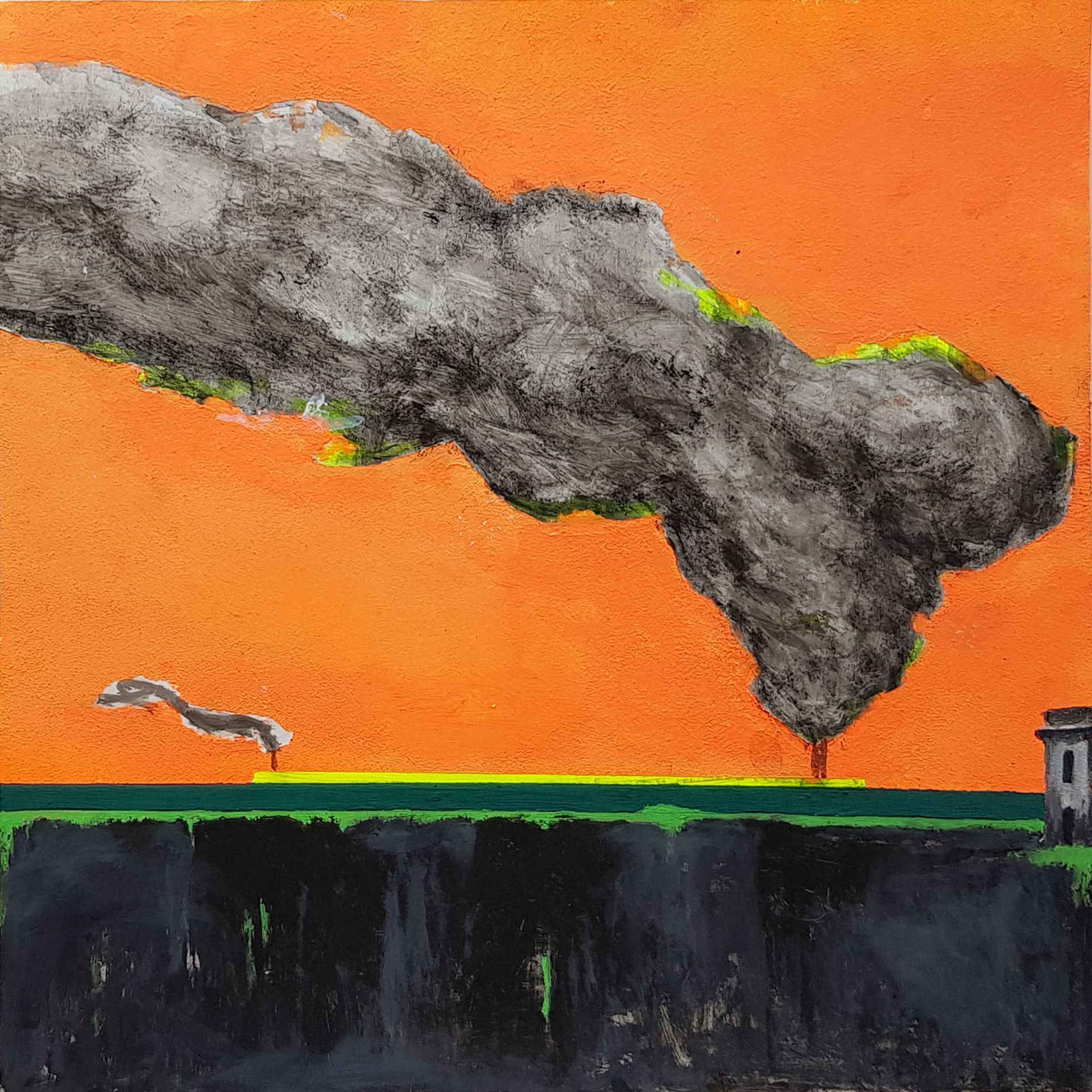 Александра Кокачева (Картина, живопись - 
                  30 x 30 см) Оранжевое небо