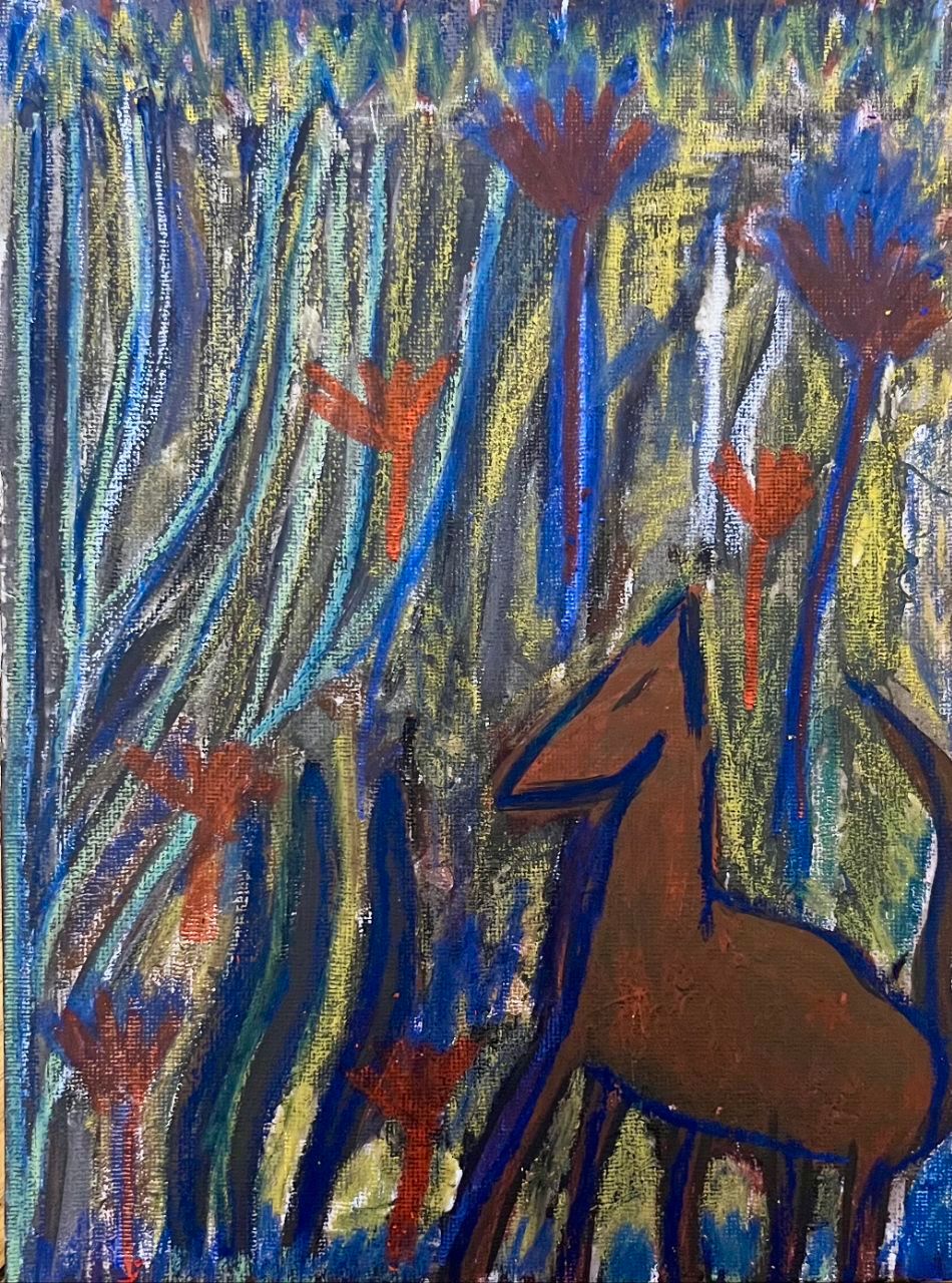 Антон Logos (Авторская графика - 
                  15 x 20 см) Лошадка греется на прогулке