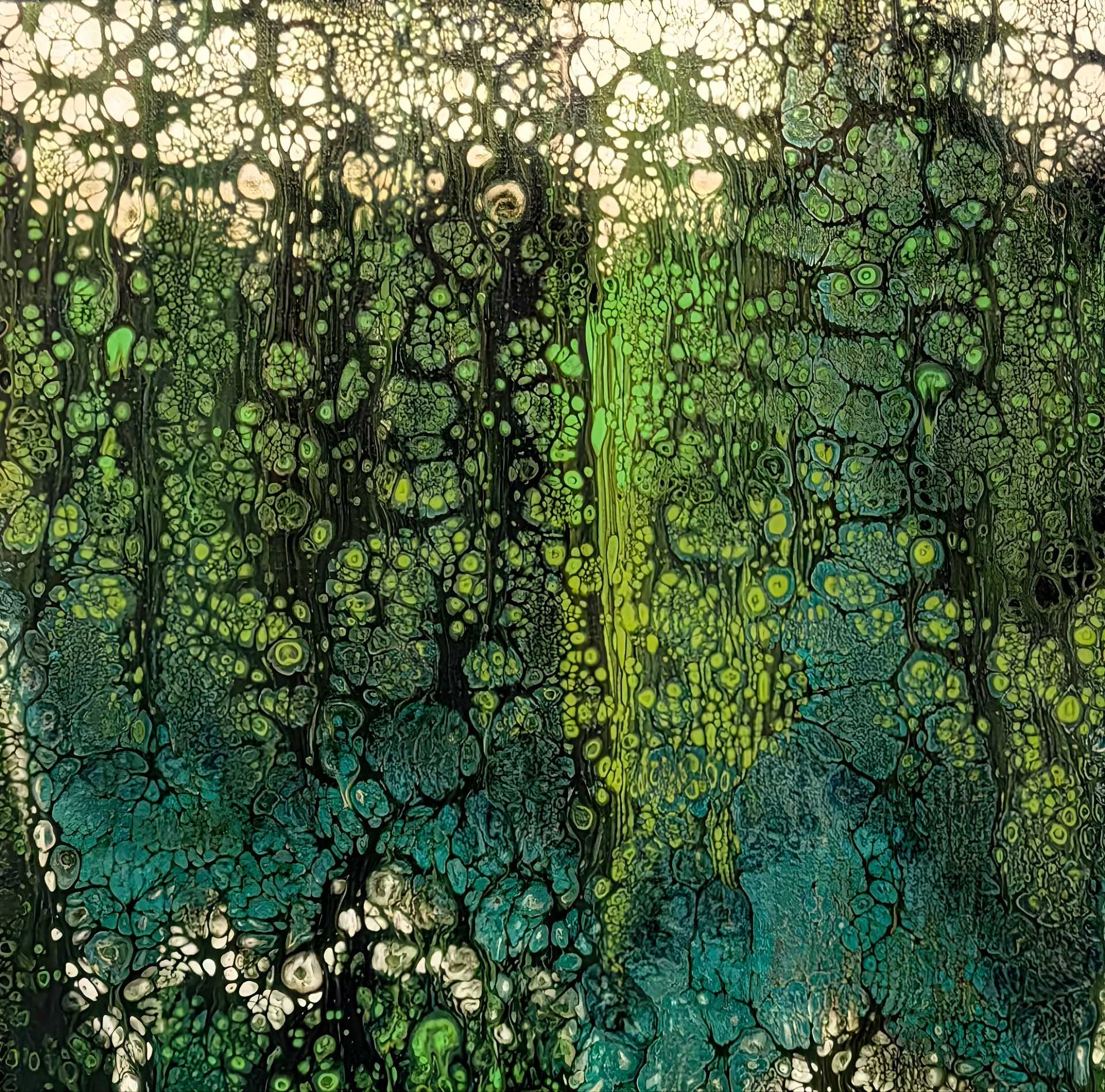 Елена Казанская (Картина, живопись - 
                  45 x 45 см) Изумрудный лес