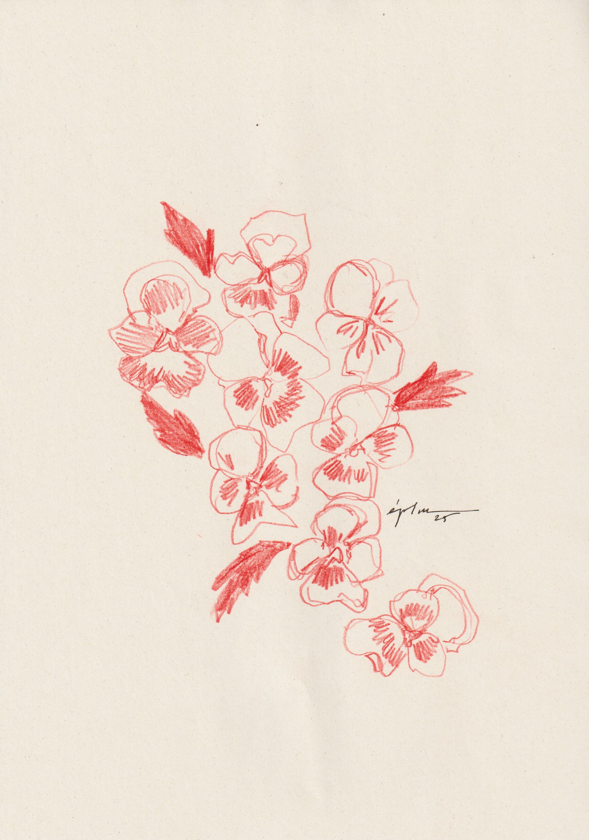 Виктория Зарецкая (embrassé par la muse) (Авторская графика - 
                  21 x 29.7 см) Pensée