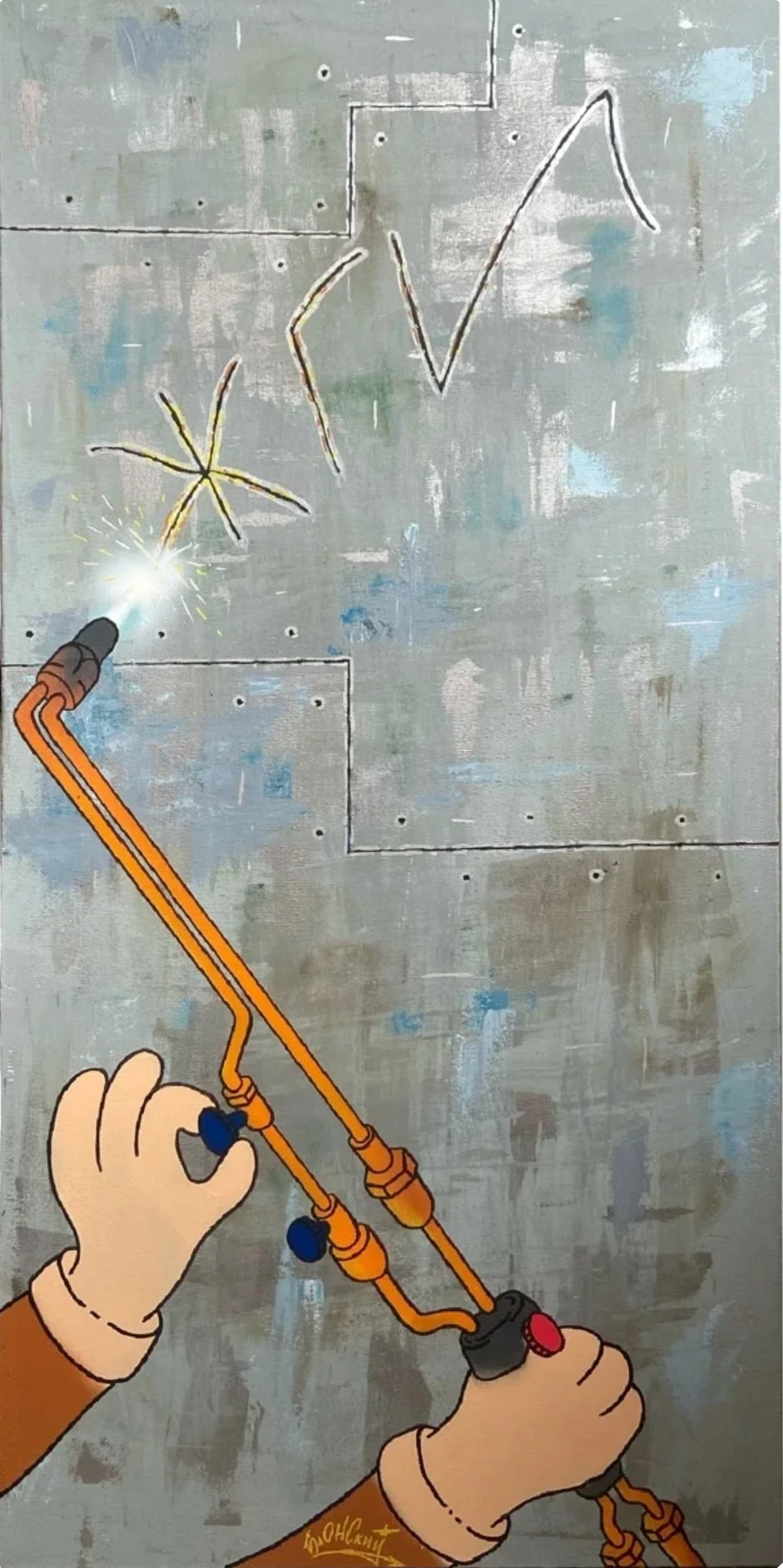 Юрий Блонский (Картина, живопись - 
                  60 x 120 см) Жги