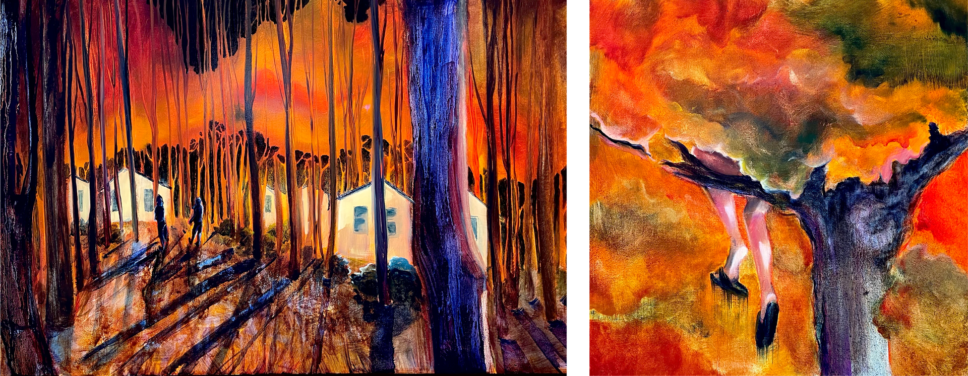 Korolkoshek (Картина, живопись - 
                  100 x 40 см) Диптих "Прячься/Ищи"