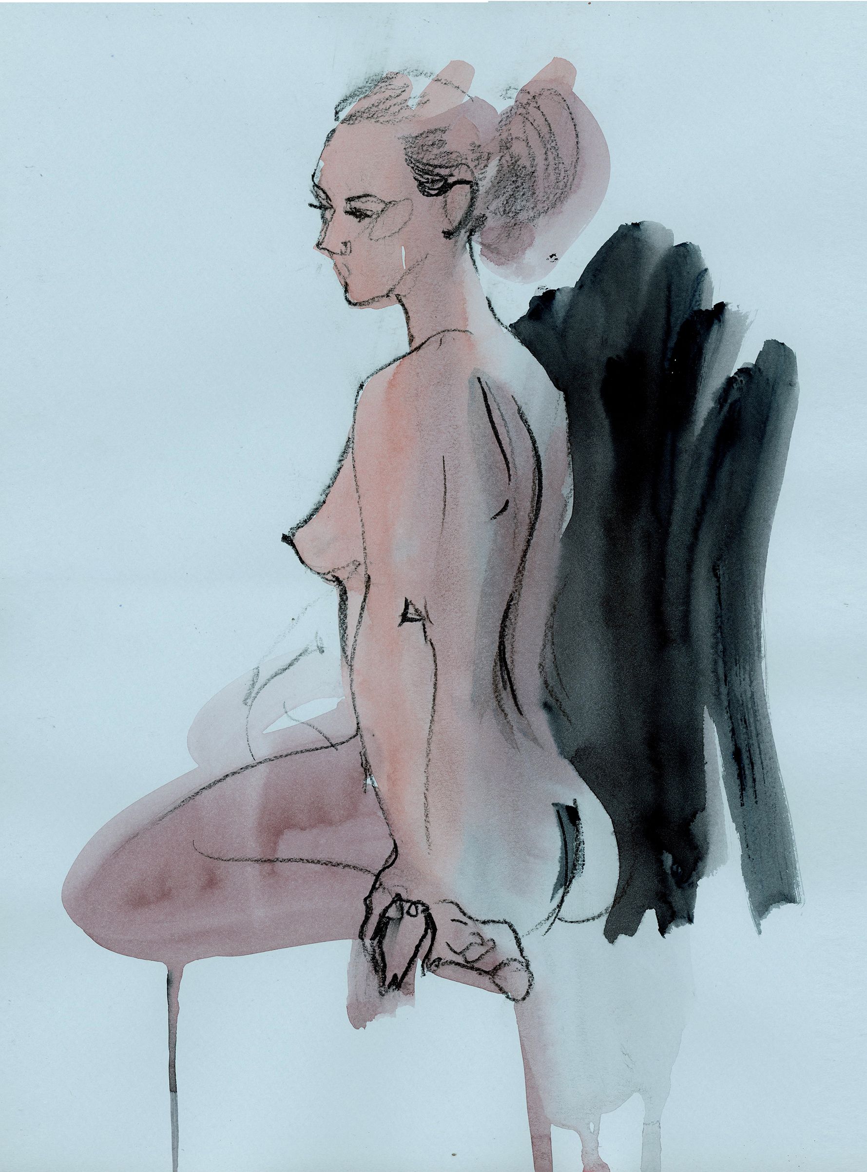 Виктория Севастьянова (Авторская графика - 
                  30 x 42 см) Nude life drawing 029