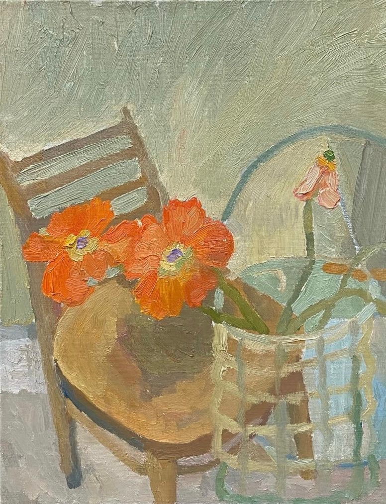 Маша Богатова (Картина, живопись - 
                  35 x 55 см) Маки и стул