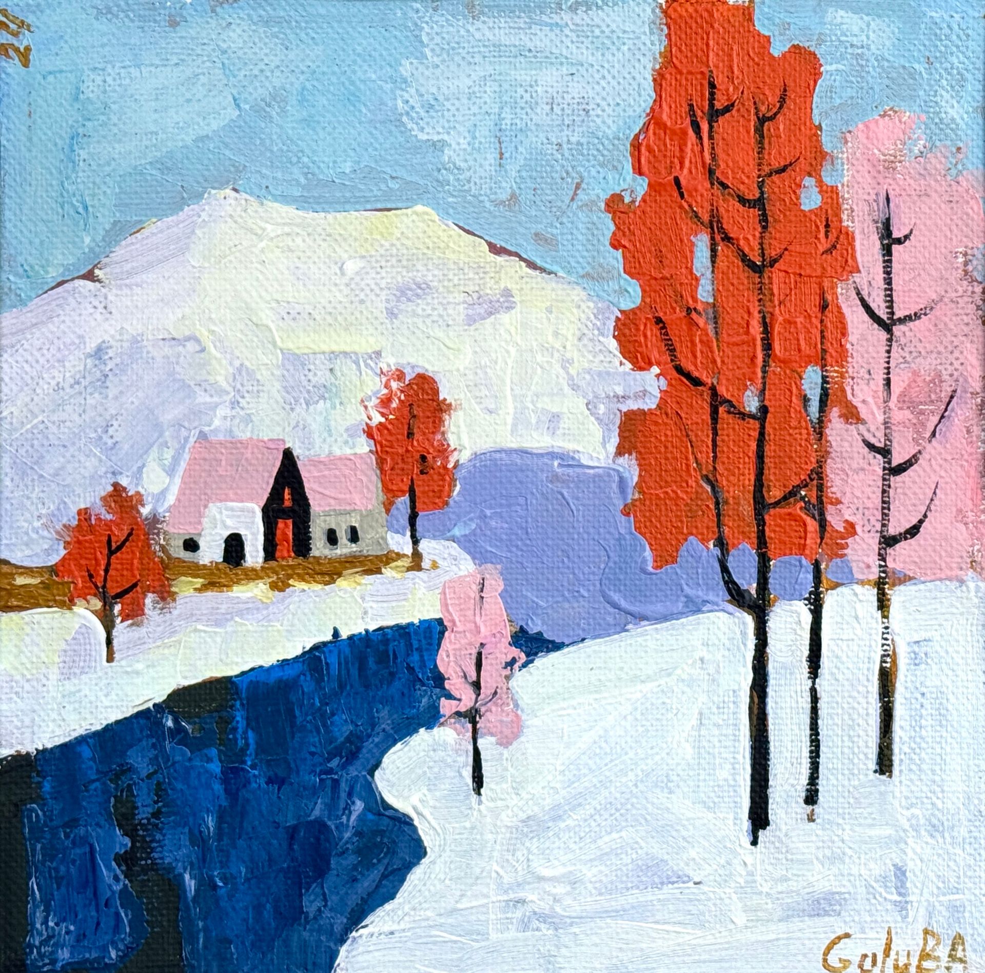 Анна Голубь (Картина, живопись - 
                  25 x 25 см) Настроение Рождество N2