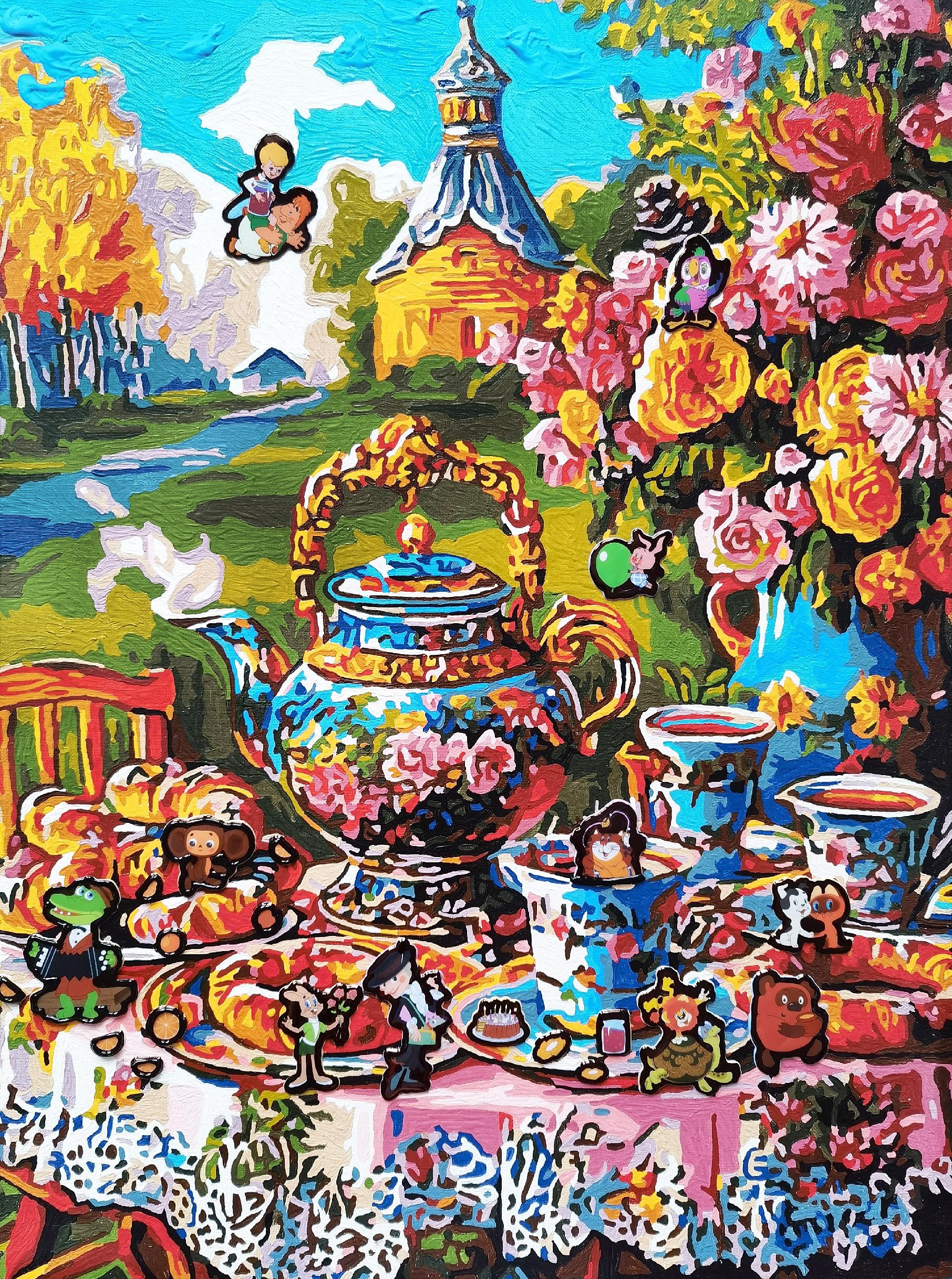 Ирина БАСТ (Картина, живопись - 
                  30 x 40 см) Скатерть-самобранка