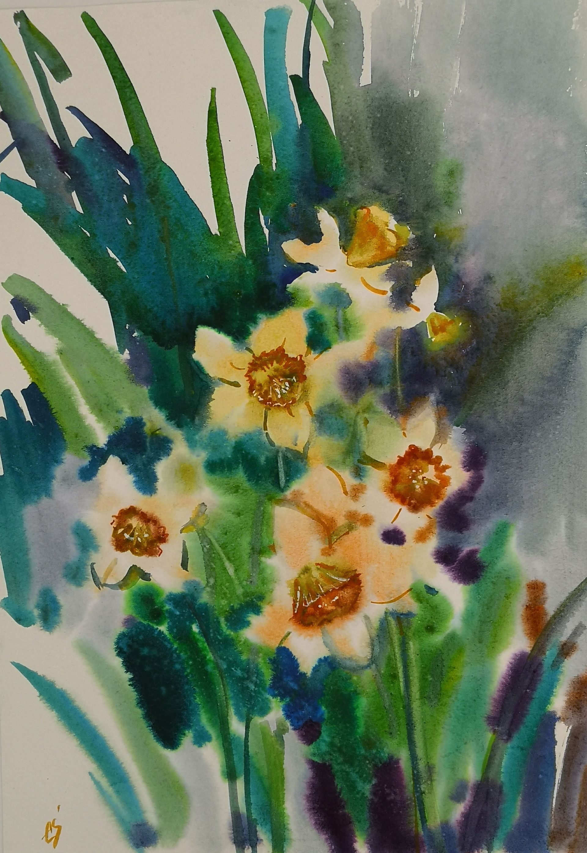 Елена Санина (Авторская графика - 
                  30 x 42 см) Весна!