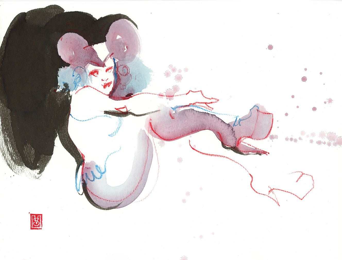 Виктория Севастьянова (Авторская графика - 
                  35 x 27 см) Бурлеск 004