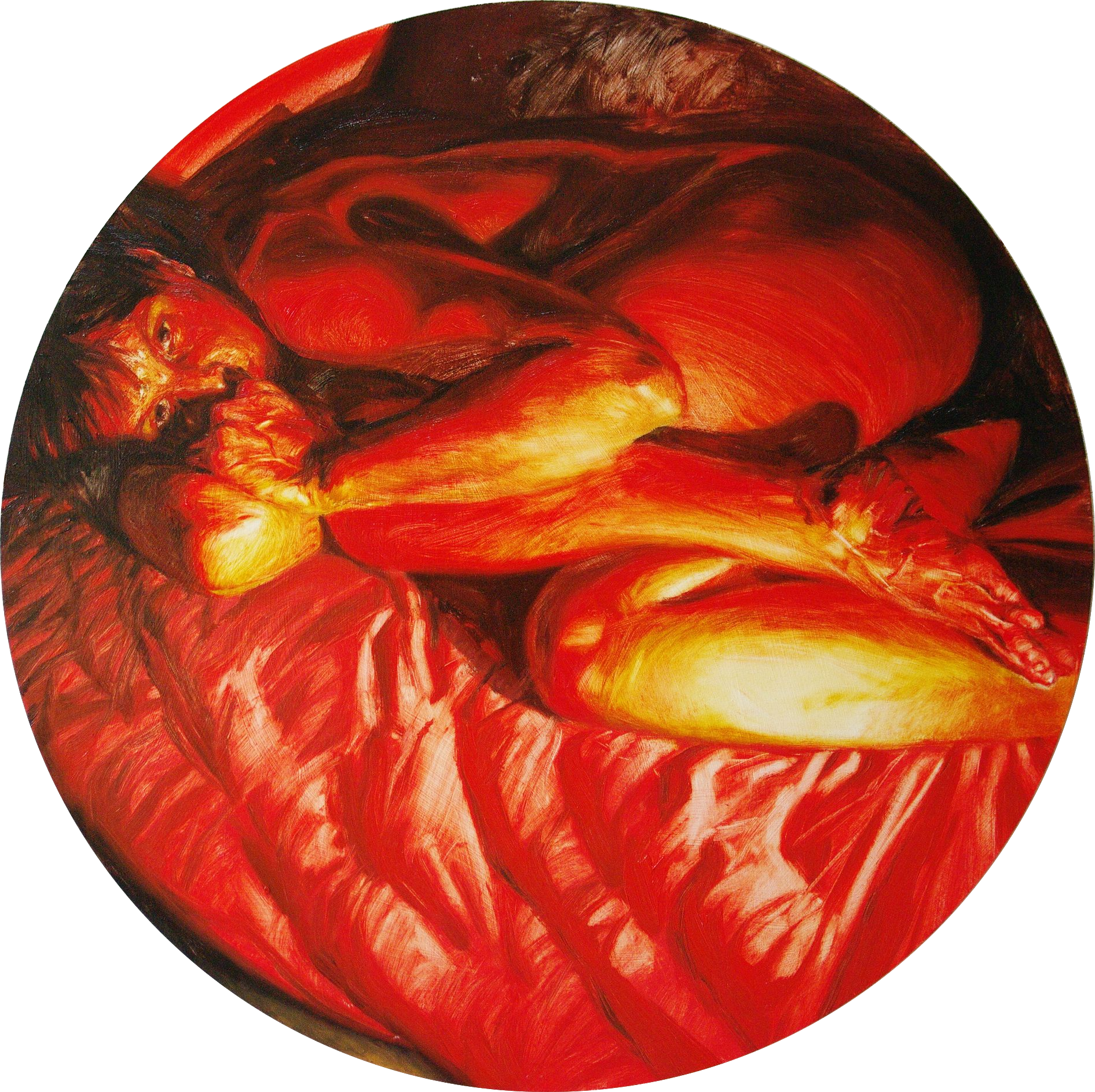 Алан Хатагты (Картина, живопись - 
                  70 x 70 см) Красный бересклет 2