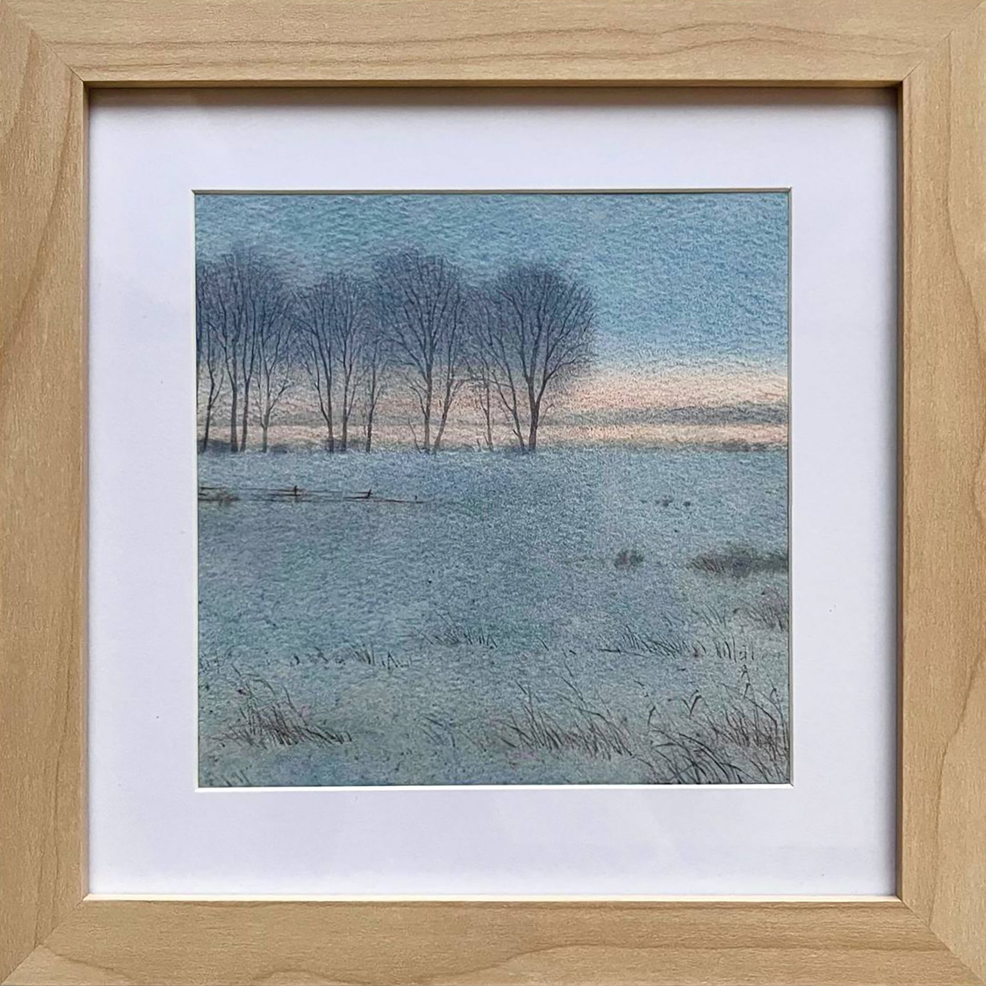 Ангелина Иванова (Авторская графика - 
                  23 x 23 см) Пейзаж зимний