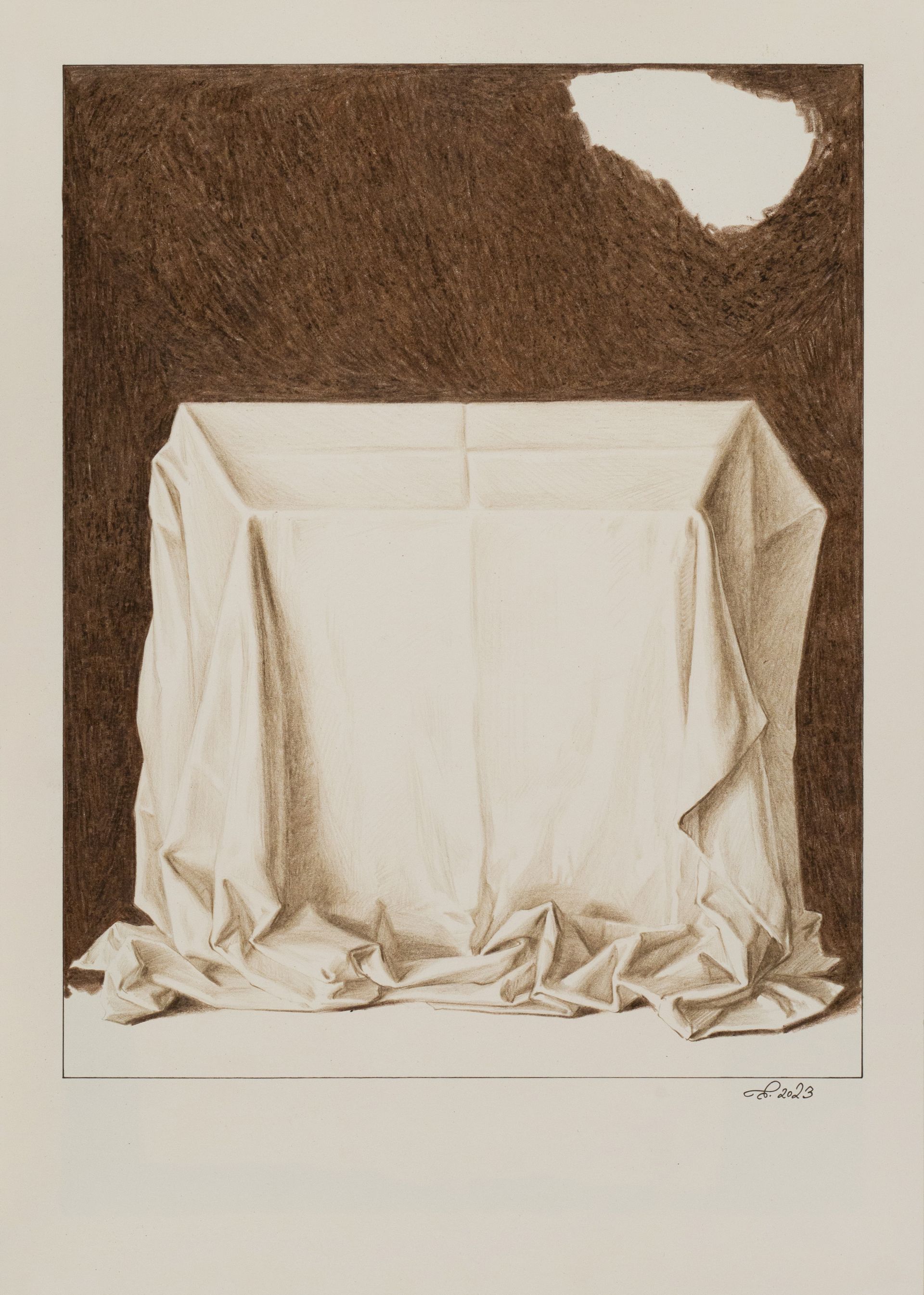 Виктор Пономаренко (Авторская графика - 
                  30 x 42 см) Белый стол.1