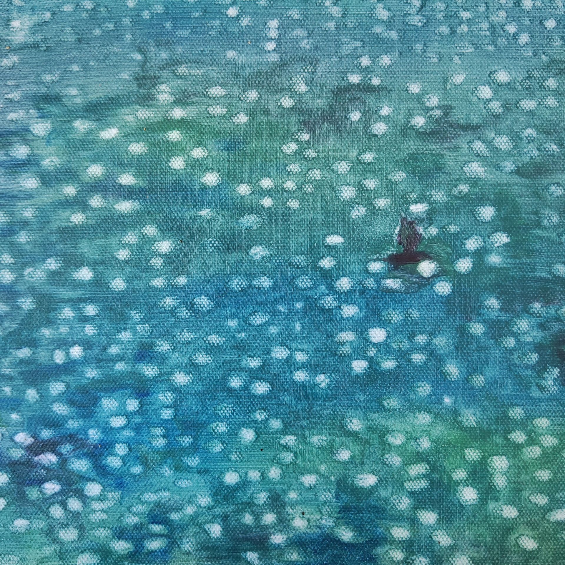 Надежда Прадес (Картина, живопись - 
                  24 x 24 см) Блики на воде