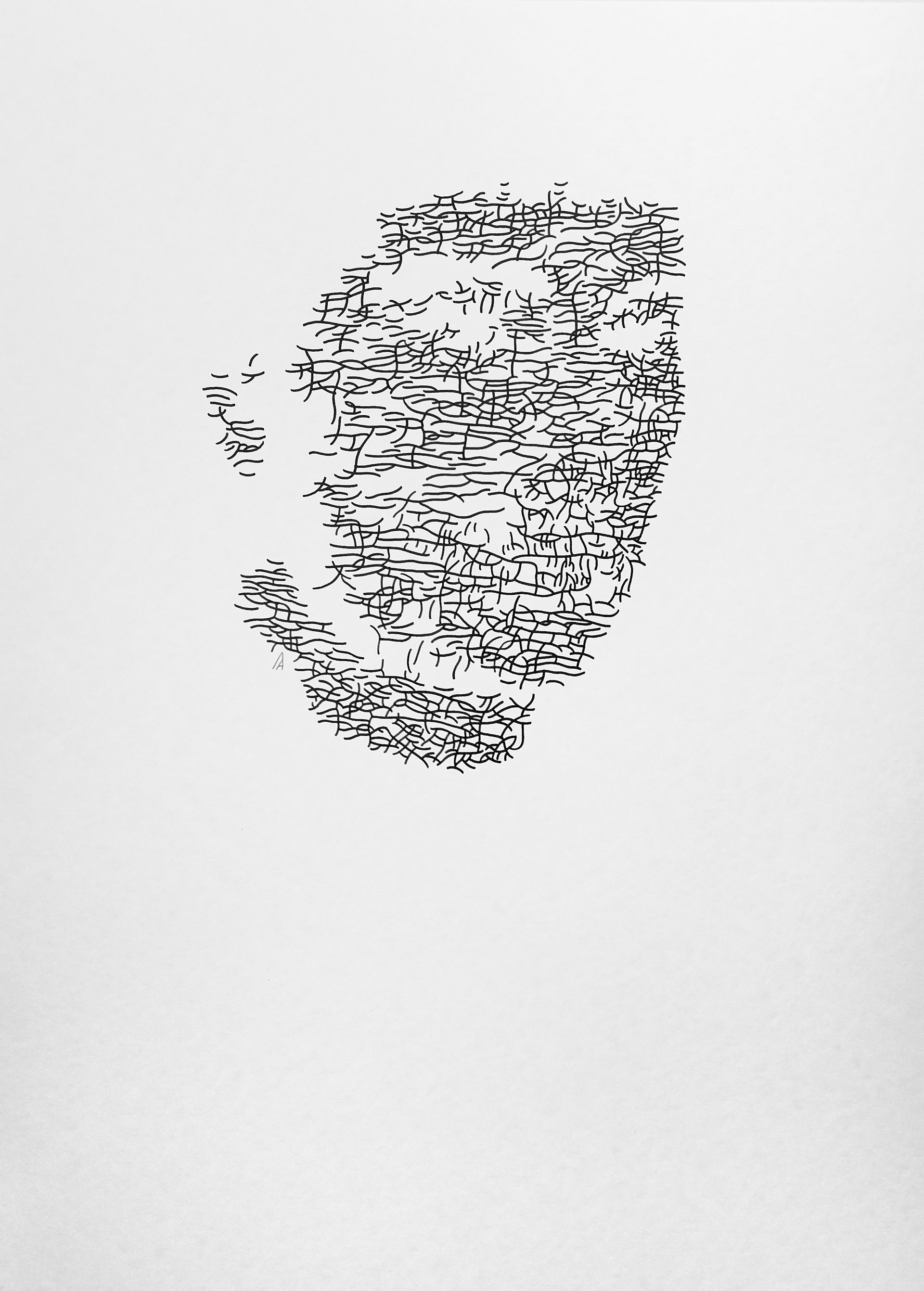 Анастасия Левина (Авторская графика - 
                  50 x 70 см) Мужской портрет