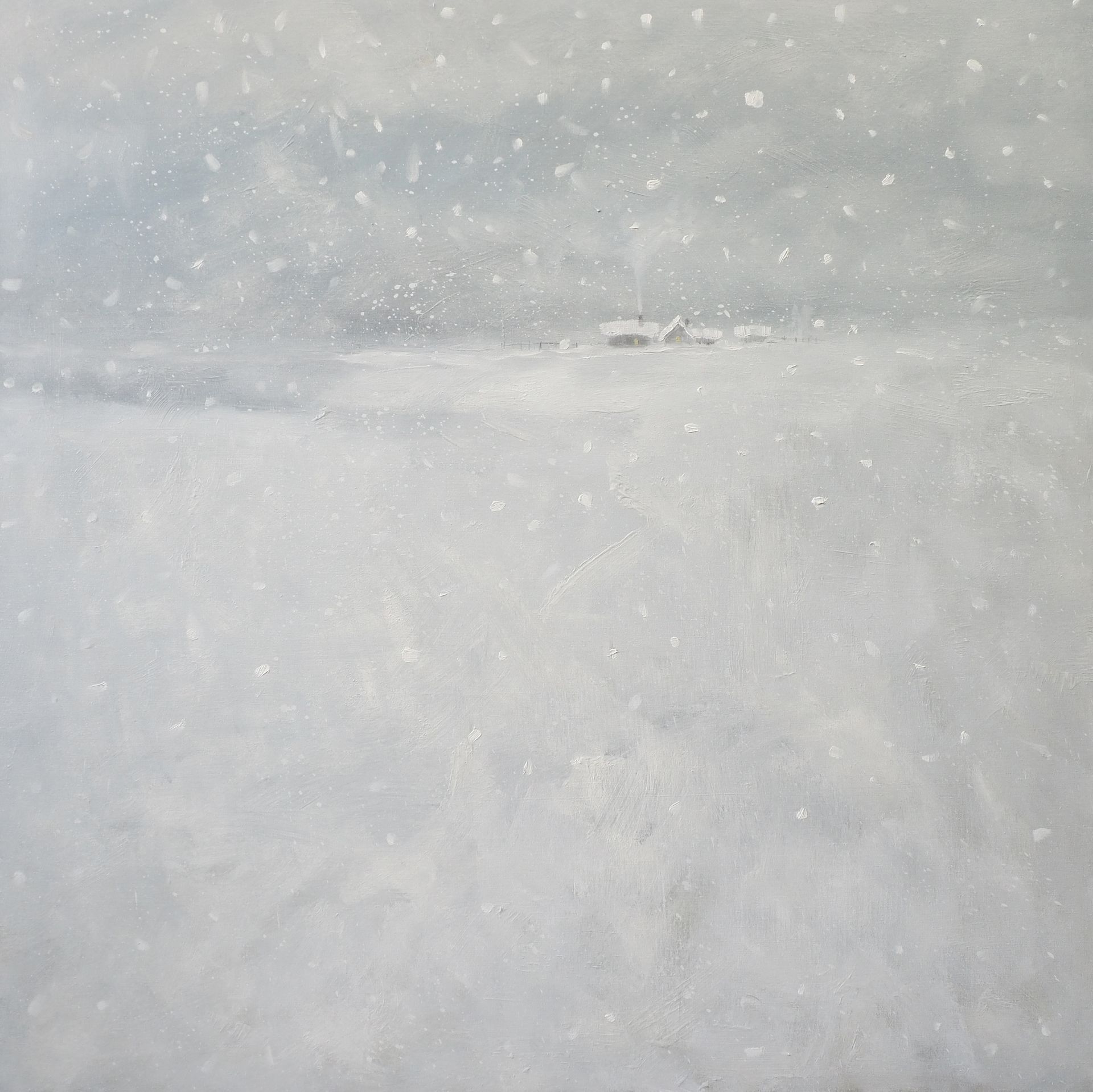 Анастасия Попова (Картина, живопись - 
                  100 x 100 см) Белым-бело