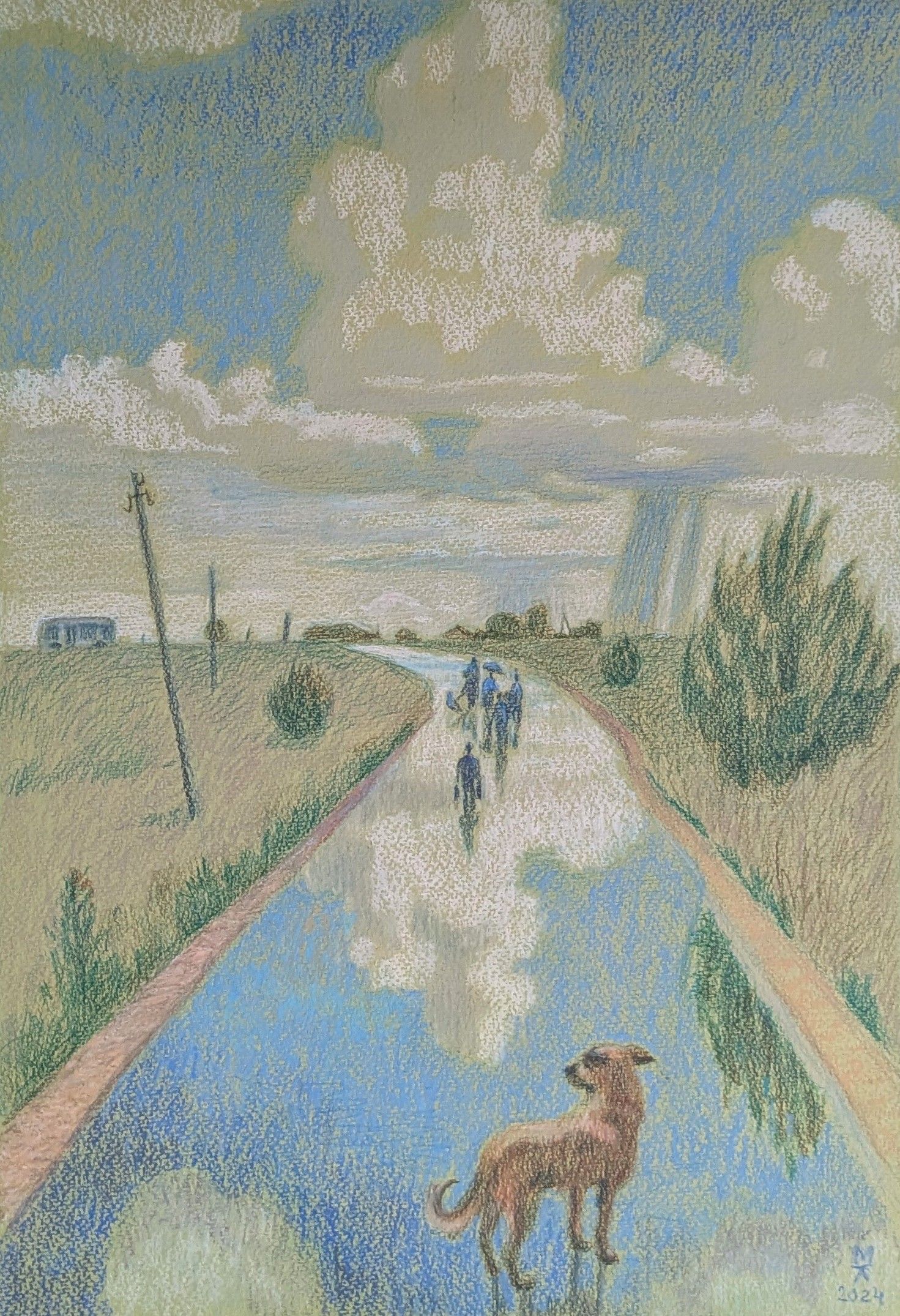 Екатерина Маланьина (Авторская графика - 
                  30 x 44 см) Между небом и землей
