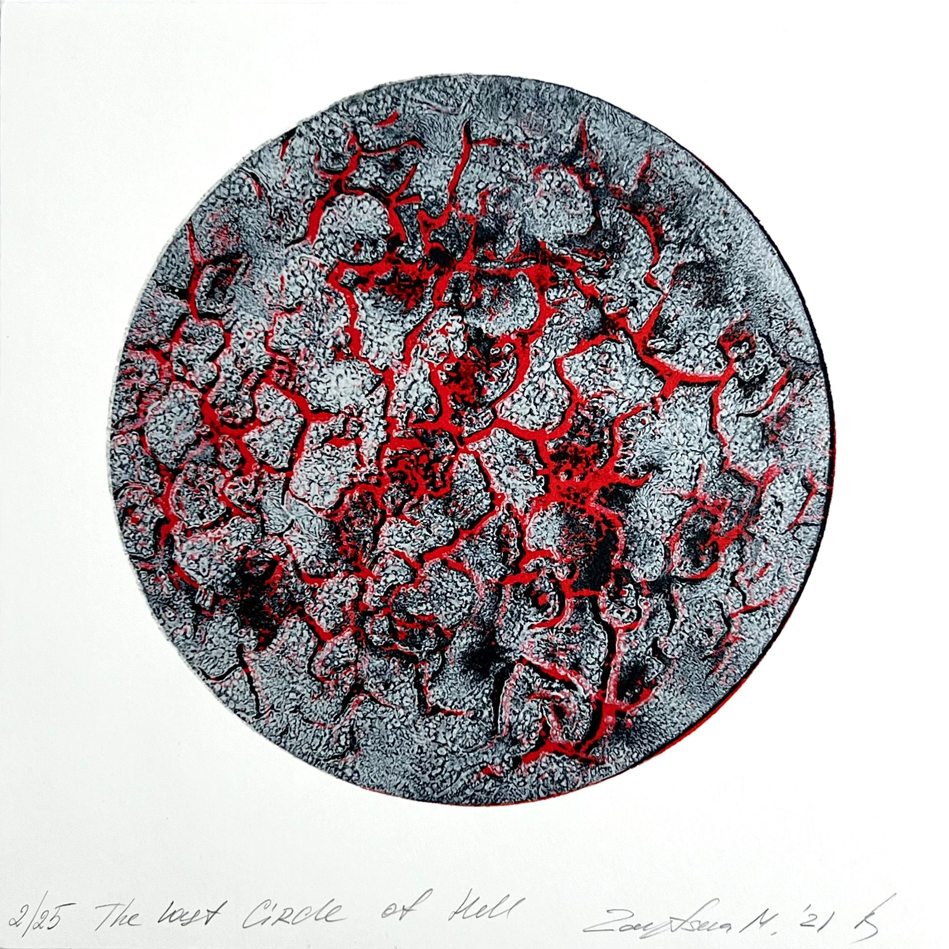 Мария Зайцева (Графика печатная - 
                  20 x 20 см) The last circle