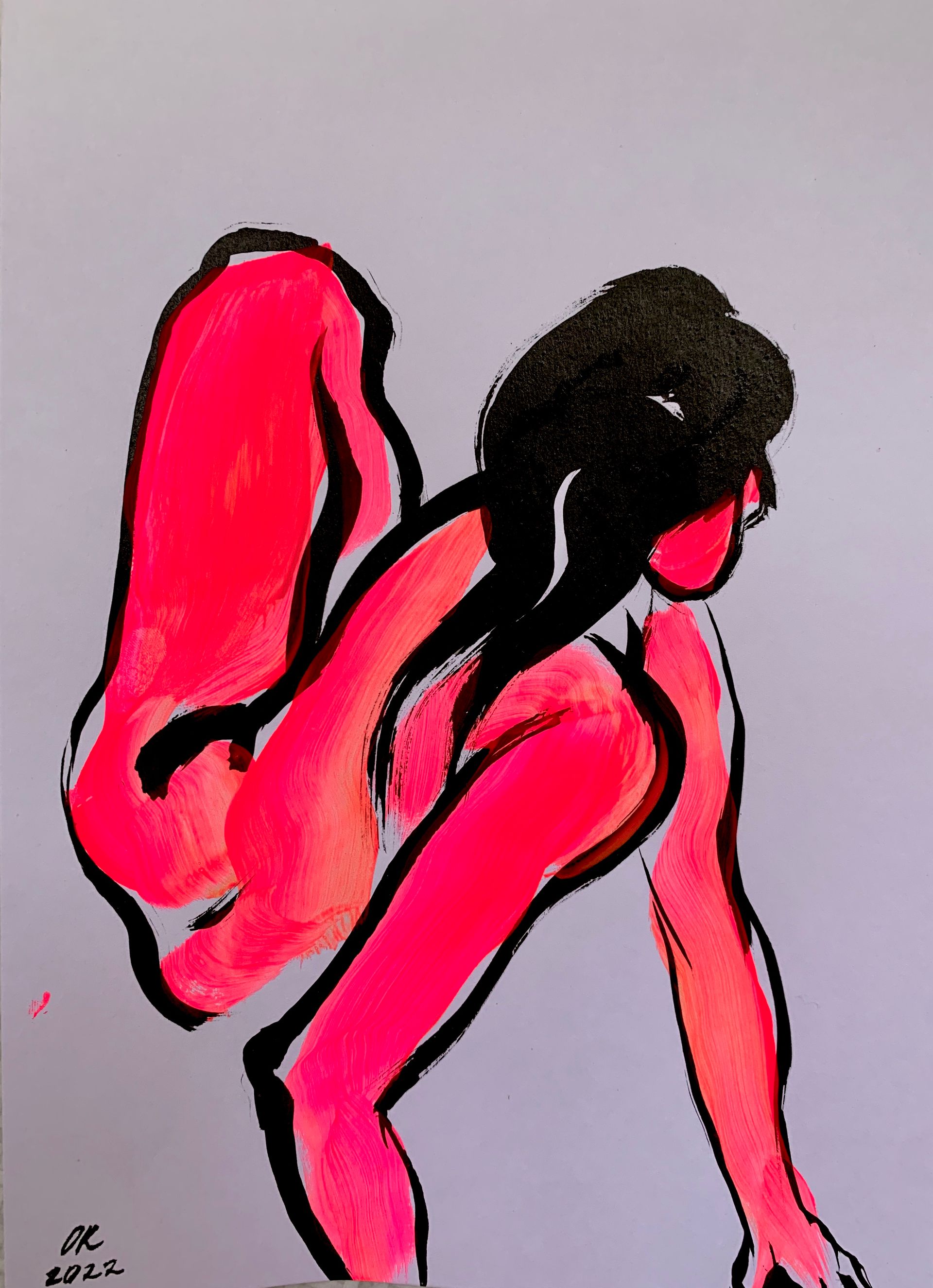 Ольга Кожевникова (Авторская графика - 
                  20.8 x 29.7 см) nude man 2