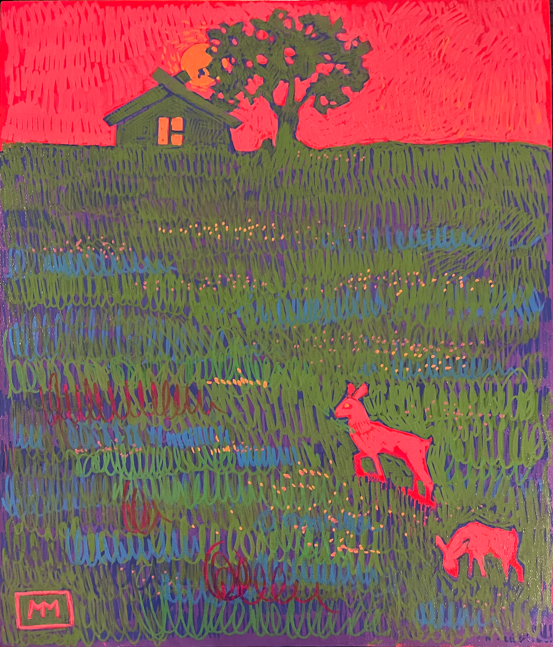 Майя Макарова (Авторская графика - 
                  50 x 60 см) Ночное пастбище