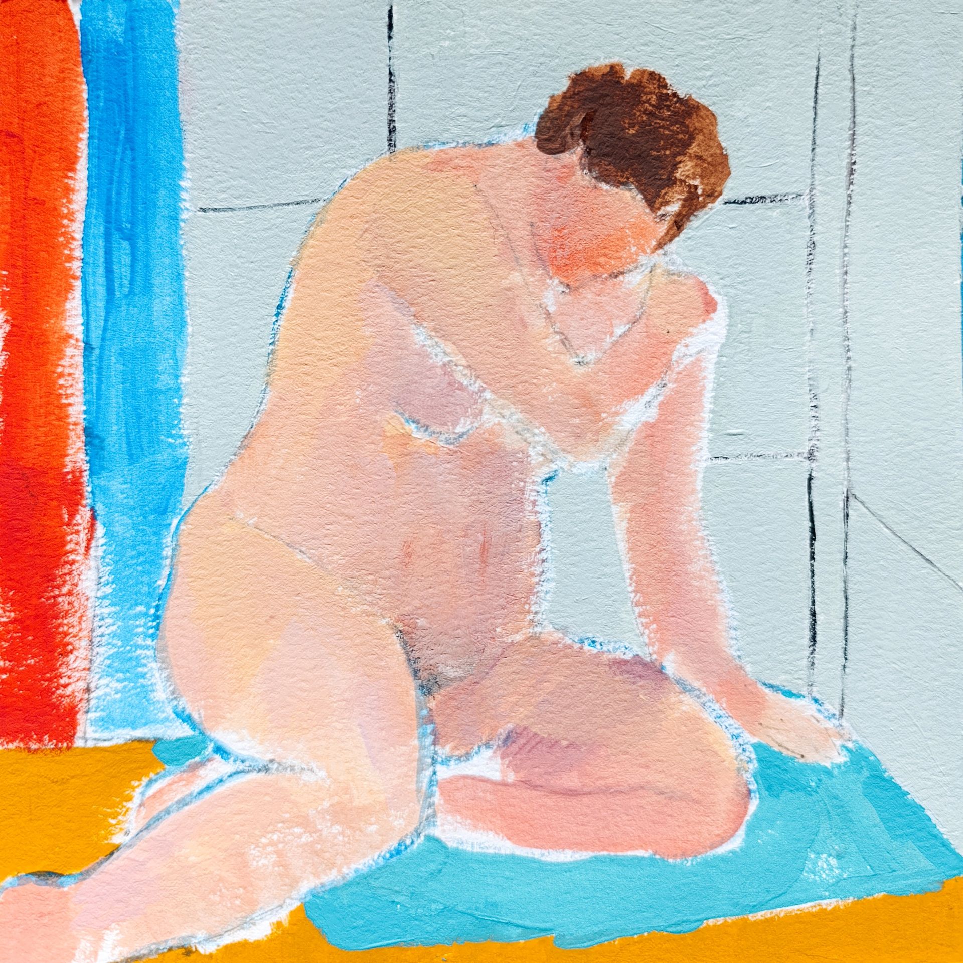 Дарья Петухова (Авторская графика - 
                  18 x 18 см) Натурщица