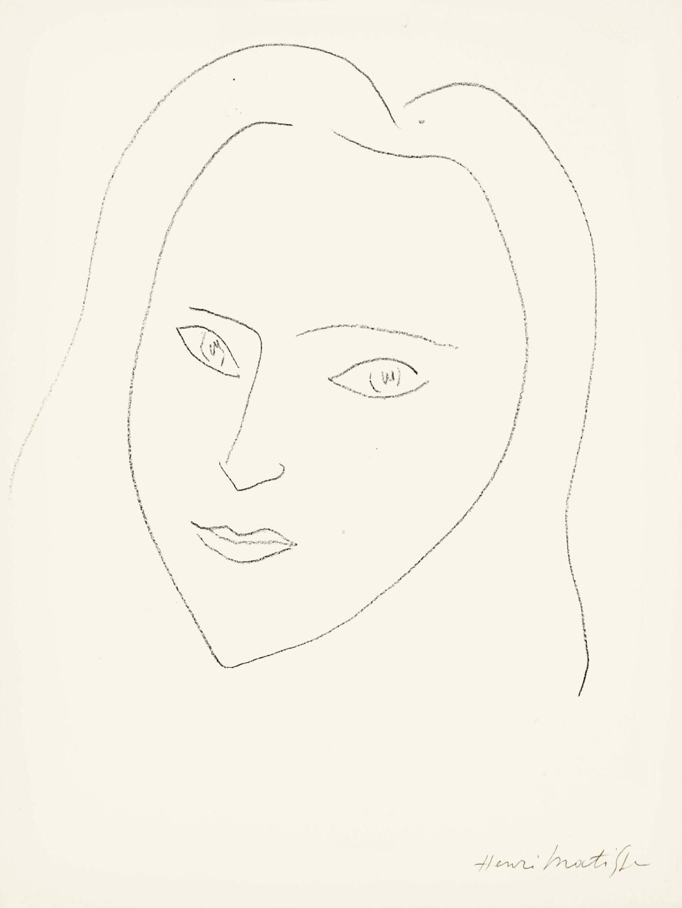 Анри Матисс (Графика печатная - 
                  26.1 x 35 см) Портрет Анжелы Ламот