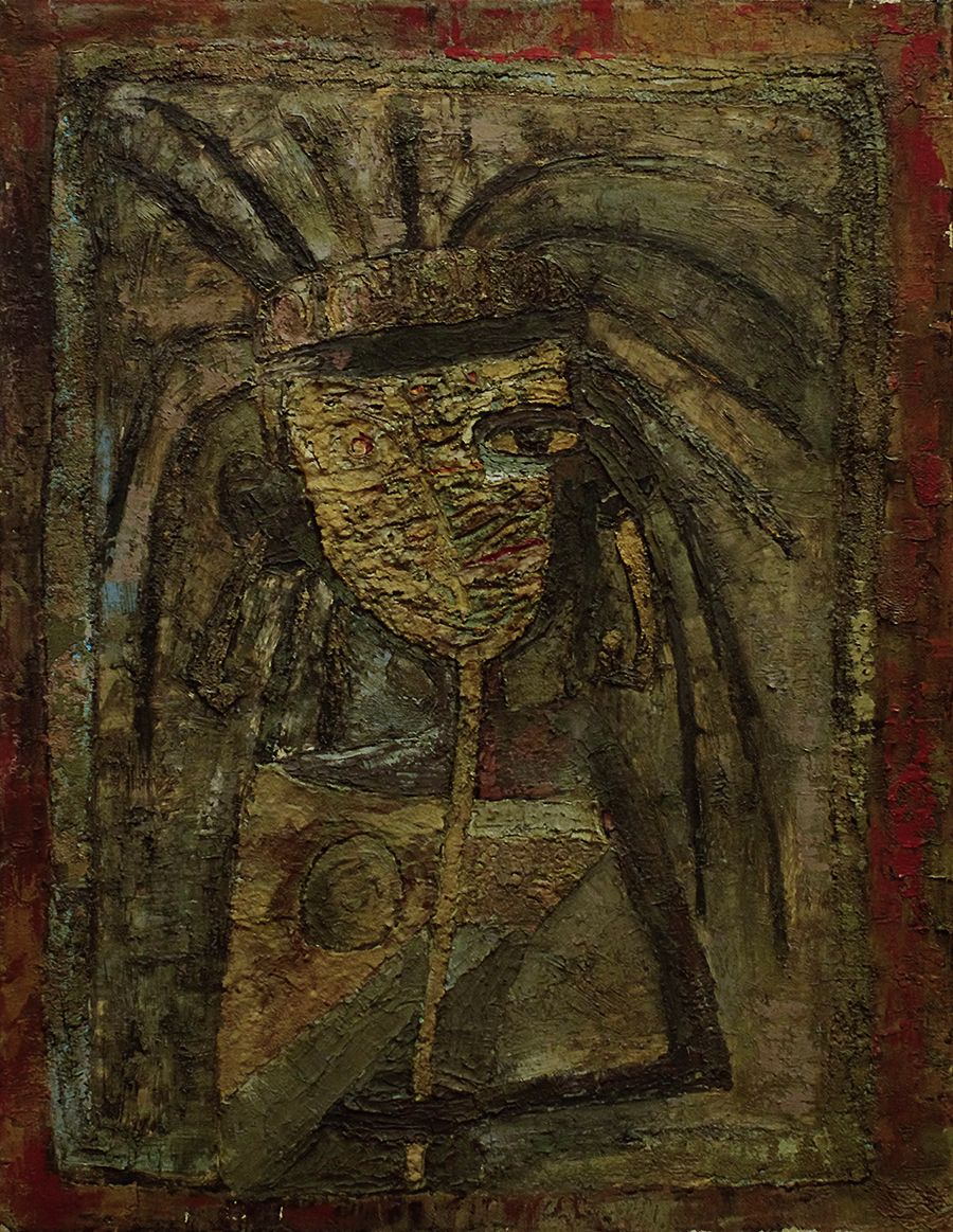 Ботагоз Аканаева (Картина, живопись - 
                  59.5 x 80 см) Девочка в маске
