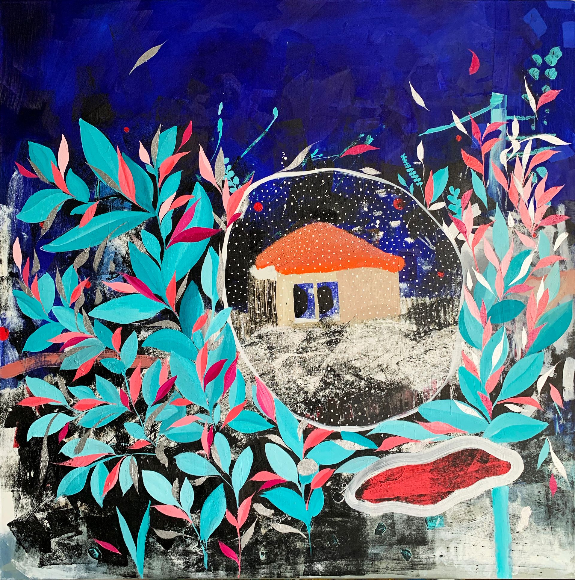 Александра Мельникова (Картина, живопись - 
                  100 x 100 см) Raspberry Lake