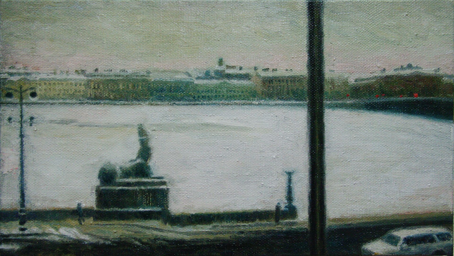 Алан Хатагты (Картина, живопись - 
                  53 x 30 см) #11 Из окна Академии
