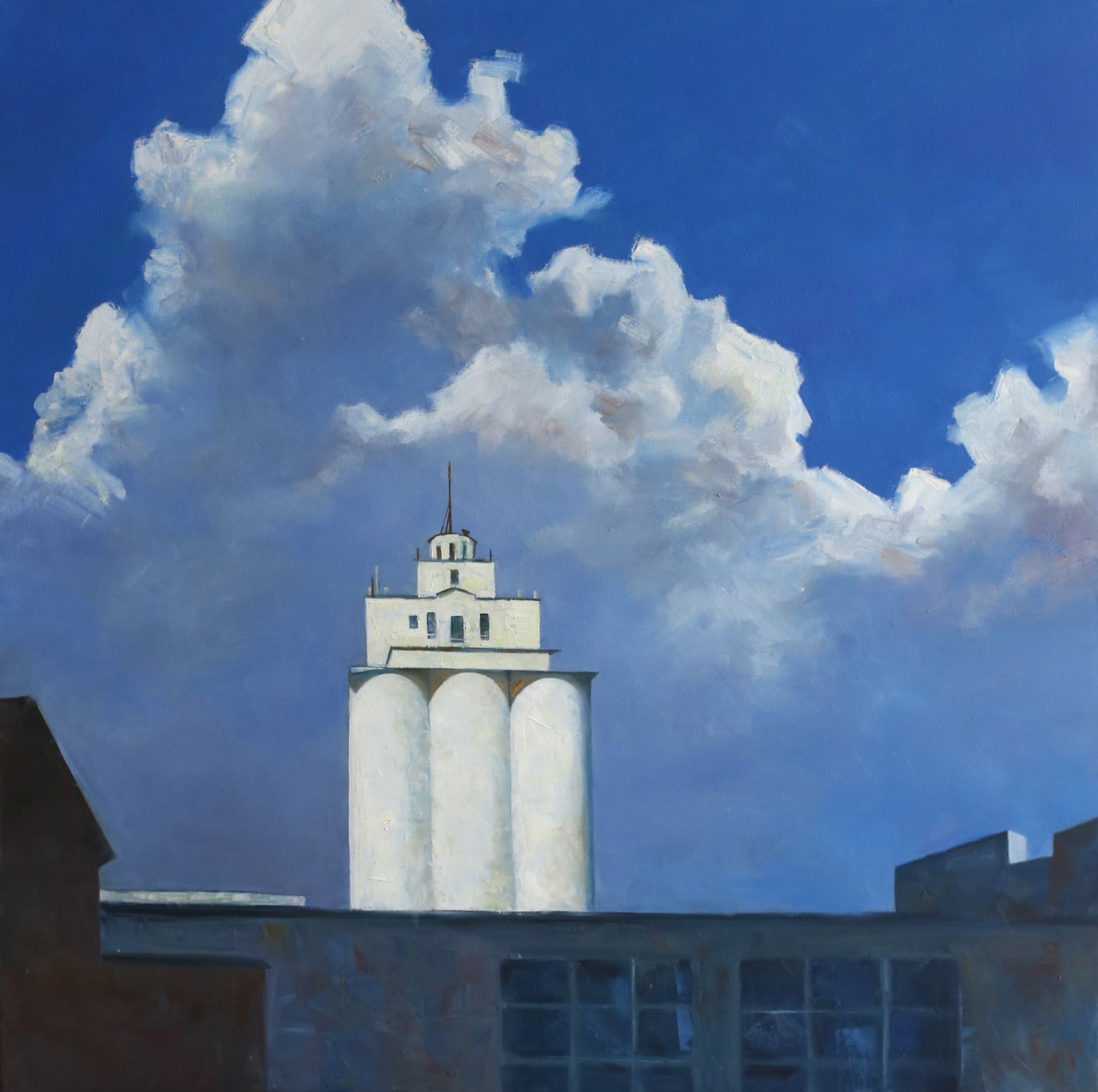 Елена Аладинская (Картина, живопись - 
                  80 x 80 см) Промышленный атлант