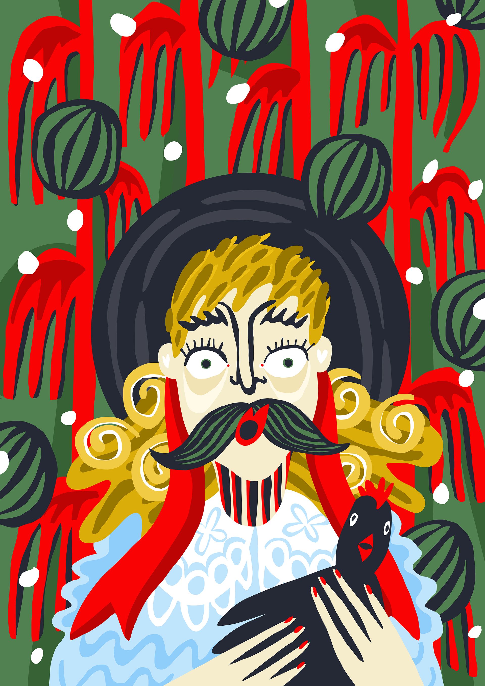 Лена Романовская (Графика цифровая (принты) - 
                  50 x 70 см) Девушка