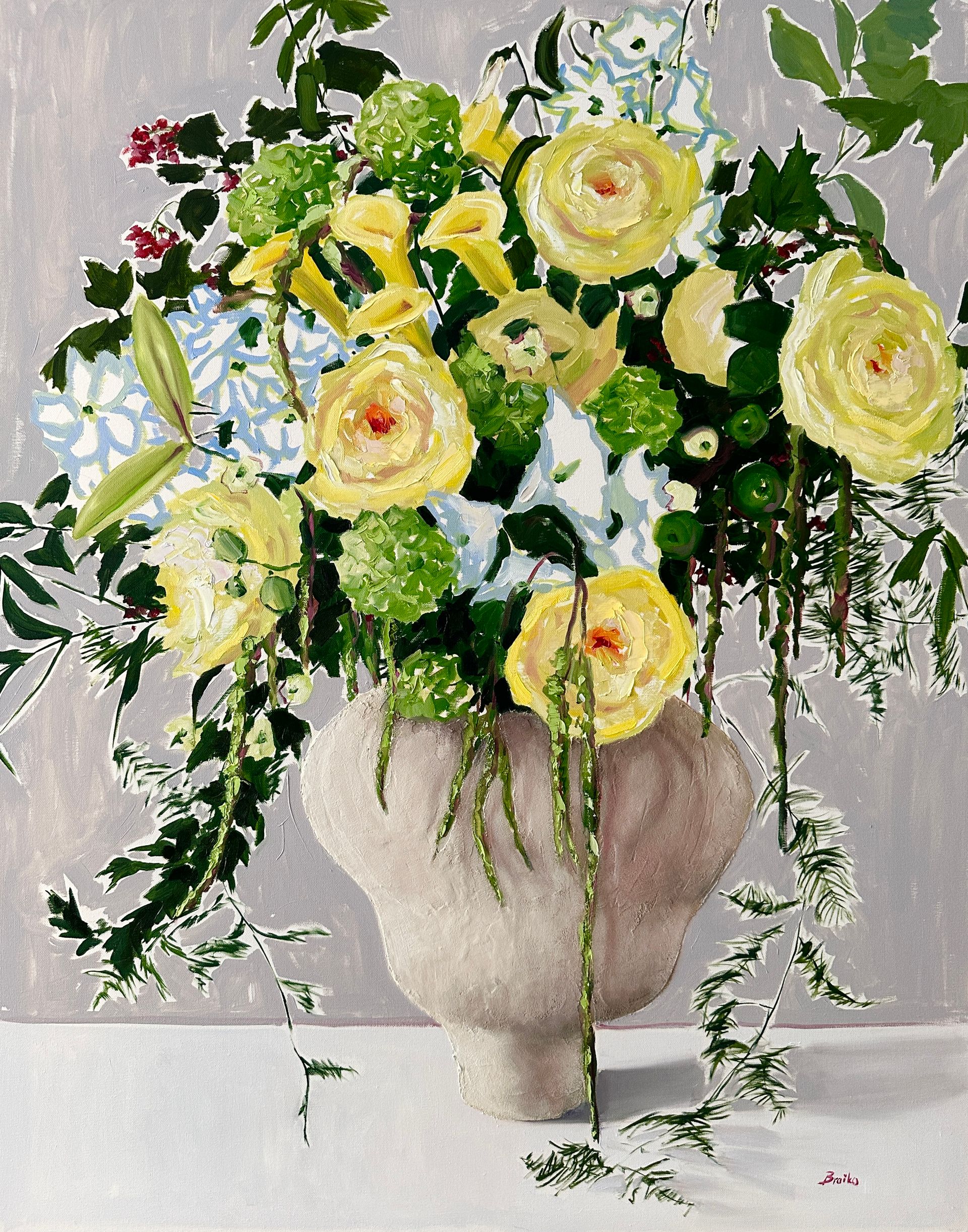 Катерина Брайко (Картина, живопись - 
                  80 x 100 см) Желтое с зеленым