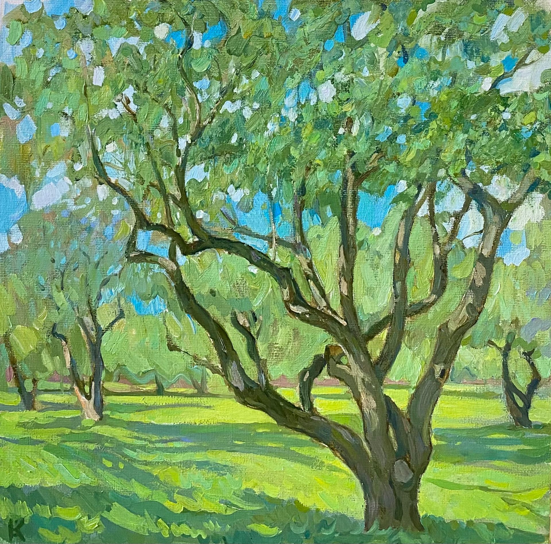 Алексей Кротов (Картина, живопись - 
                  30 x 30 см) Яблоневый сад. Коломенское