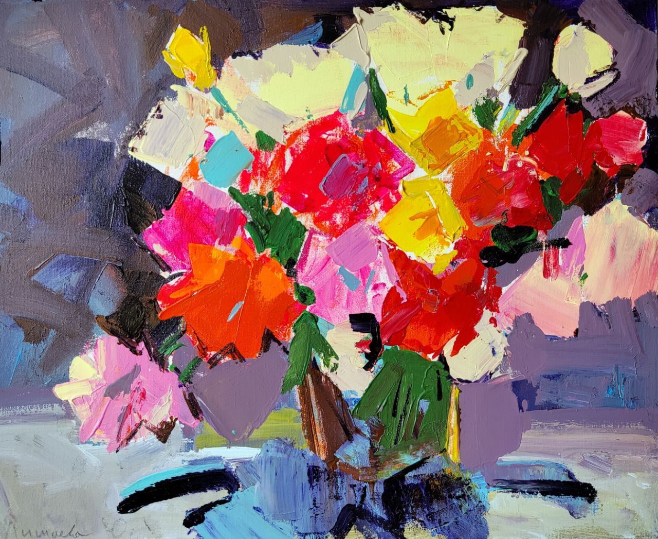 Олеся Лишаева (Картина, живопись - 
                  55 x 45 см) Розы на темном