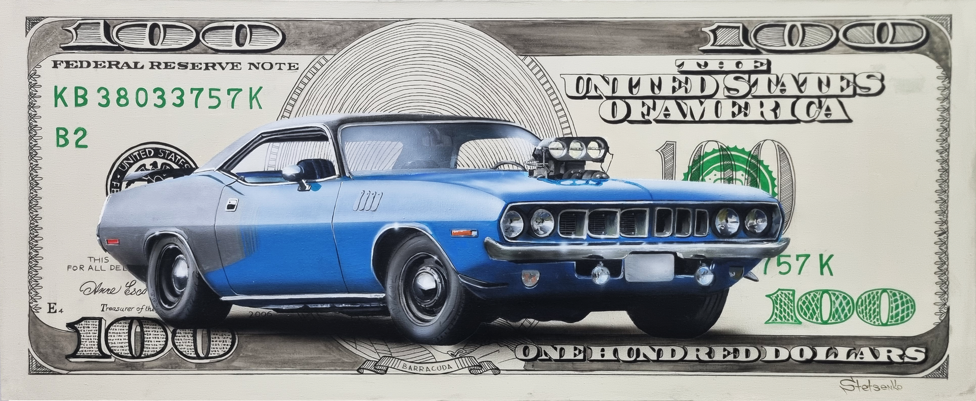 Сергей Стеценко (Картина, живопись - 
                  120 x 50 см) The president barracuda