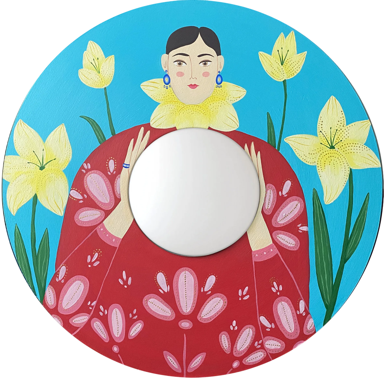 Ксения Хромцова (Объект - 
                  60 x 60 см) Зеркало расписное