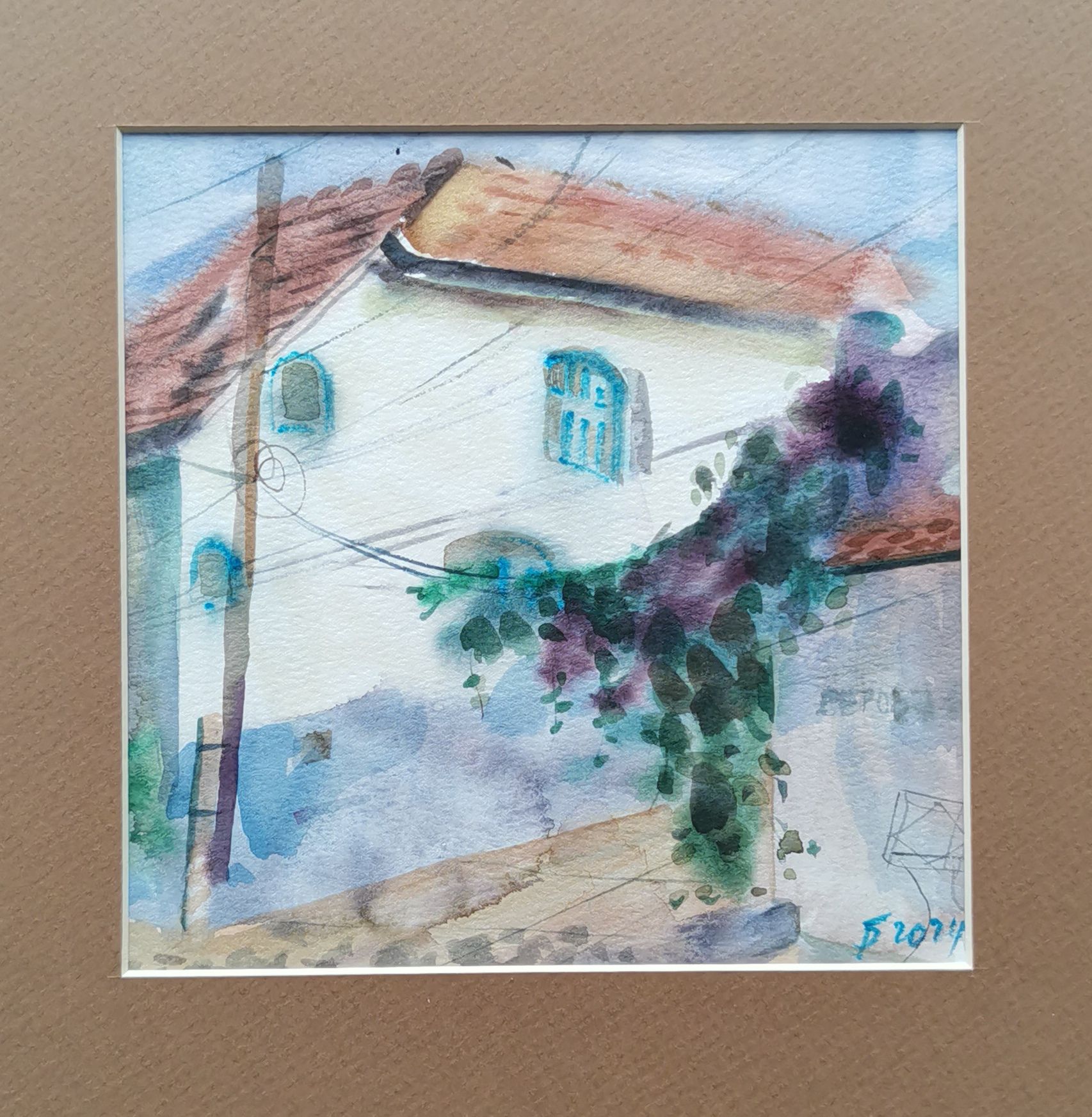 Регина Буглеева (Авторская графика - 
                  29 x 30 см) Белый дом. Коктебель