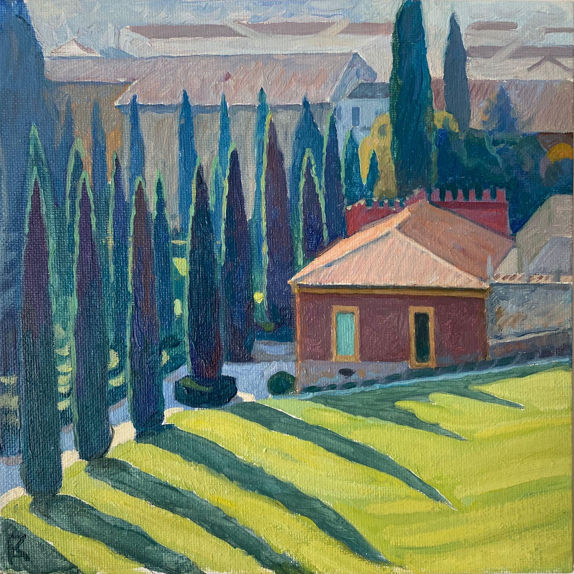 Алексей Кротов (Авторская графика - 
                  20 x 20 см) Вид на сад Джусти