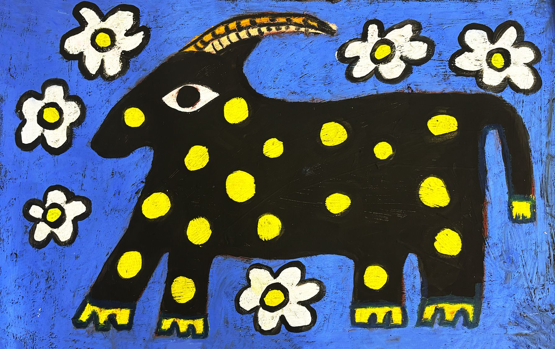 Ксения Соколовская (Картина, живопись - 
                  60 x 40 см) Черный бык