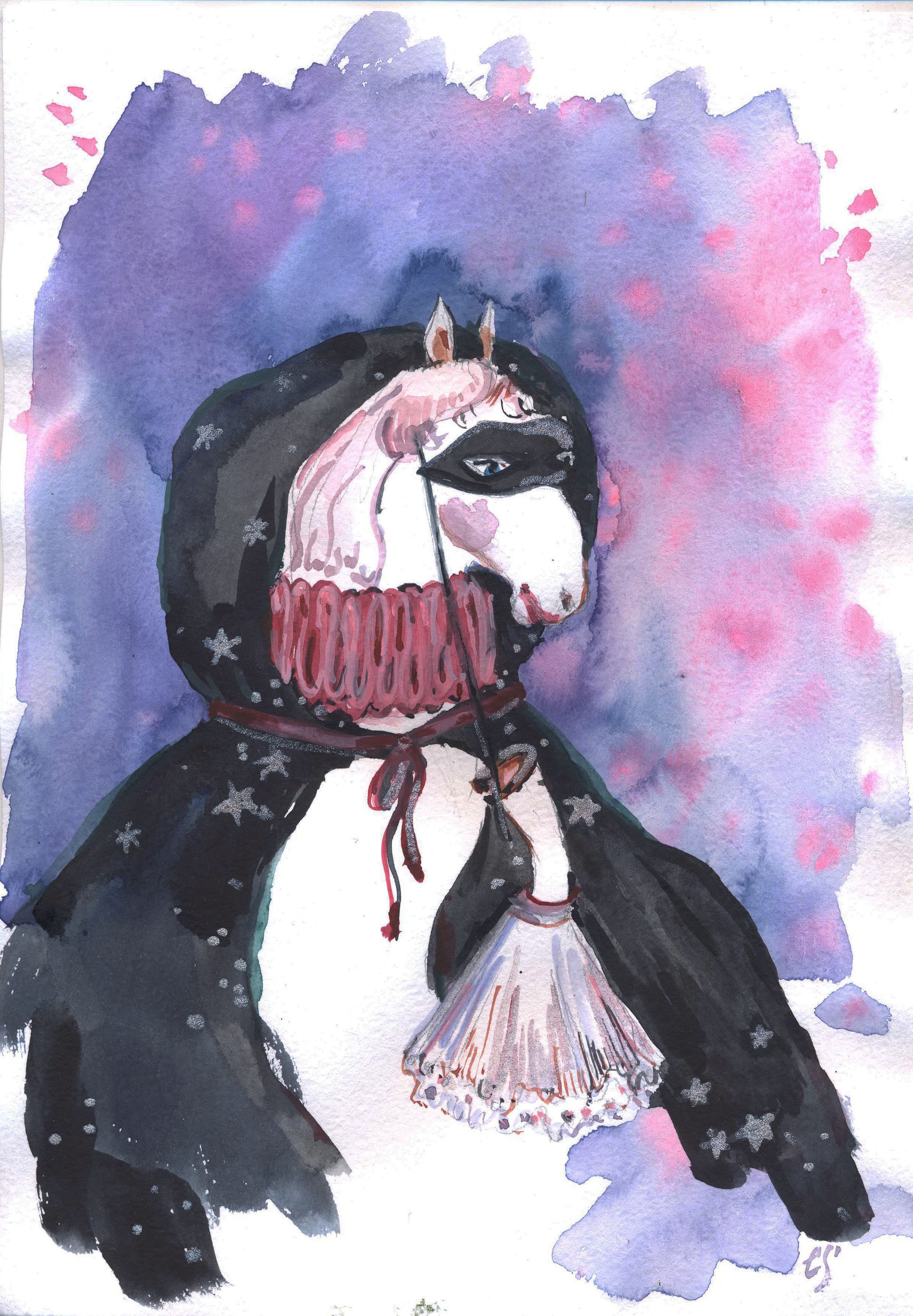 Елена Санина (Авторская графика - 
                  21 x 30 см) Я не я, и лошадь не моя