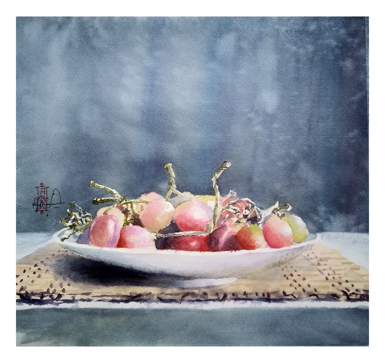 Александр Кормилицын (Авторская графика - 
                  26.5 x 25.5 см) Тайфи на блюдце
