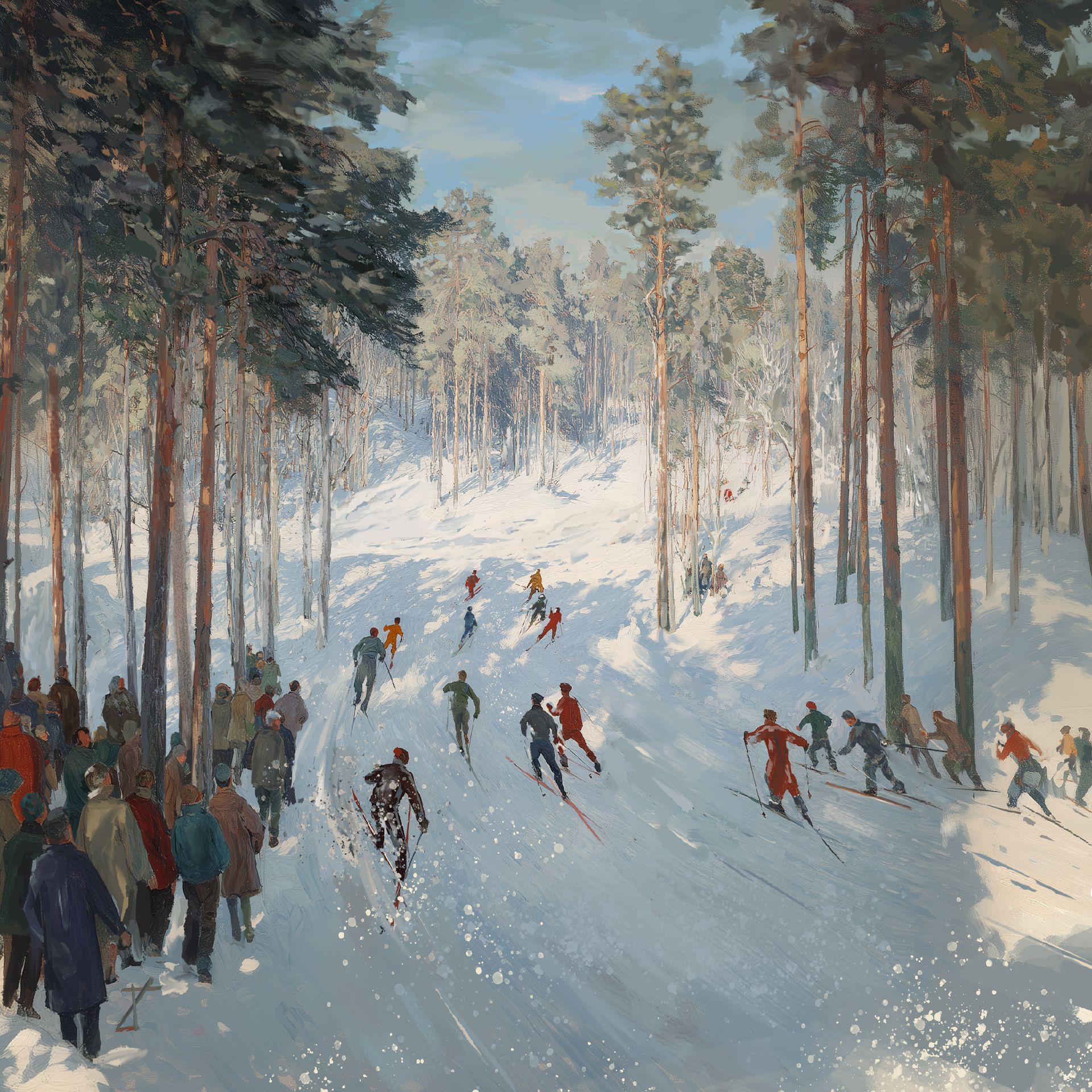 Алёша Калязин (Графика цифровая (принты) - 
                  40 x 40 см) Гонки по пересеченной местности. Сrosscountry