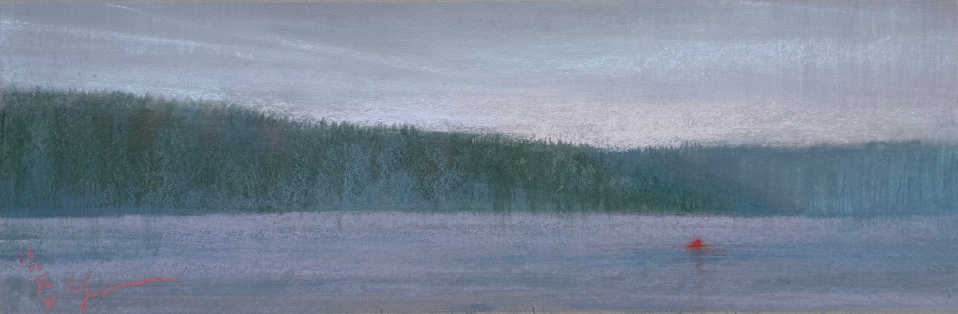 Айгуль Утлякова (Авторская графика - 
                  41 x 13 см) Тишина утра