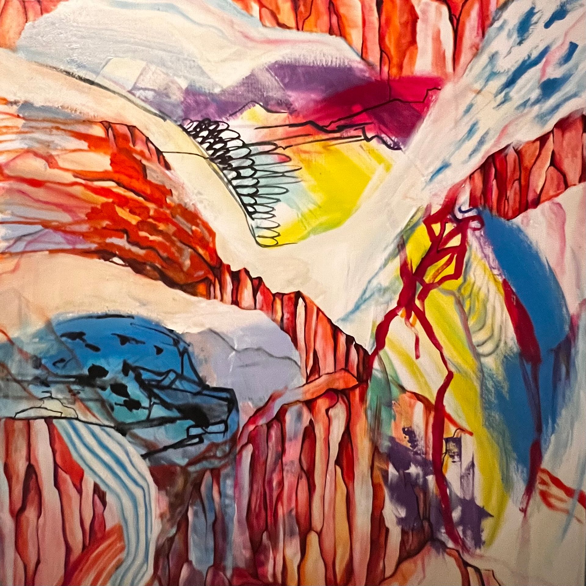 Кира Мрик (Картина, живопись - 
                  100 x 100 см) Вдох — выдох