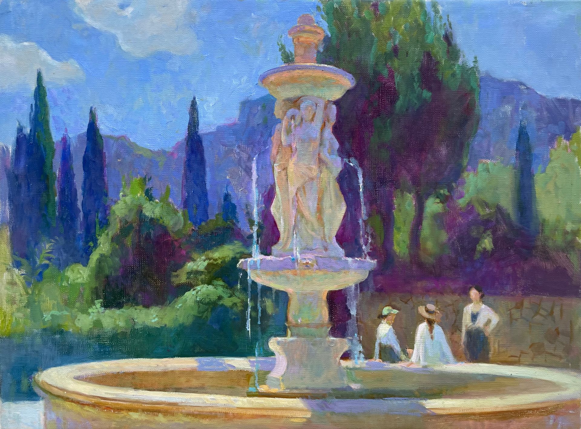 Алина Коршункова (Картина, живопись - 
                  70 x 50 см) Фонтан в Симеизе