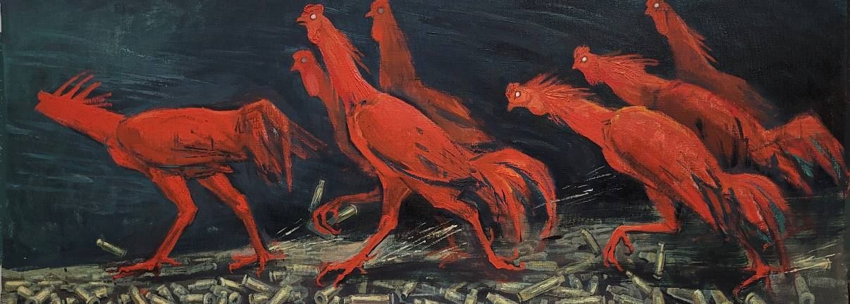 Паула Стельмащук (Картина, живопись - 
                  155 x 55 см) Атака