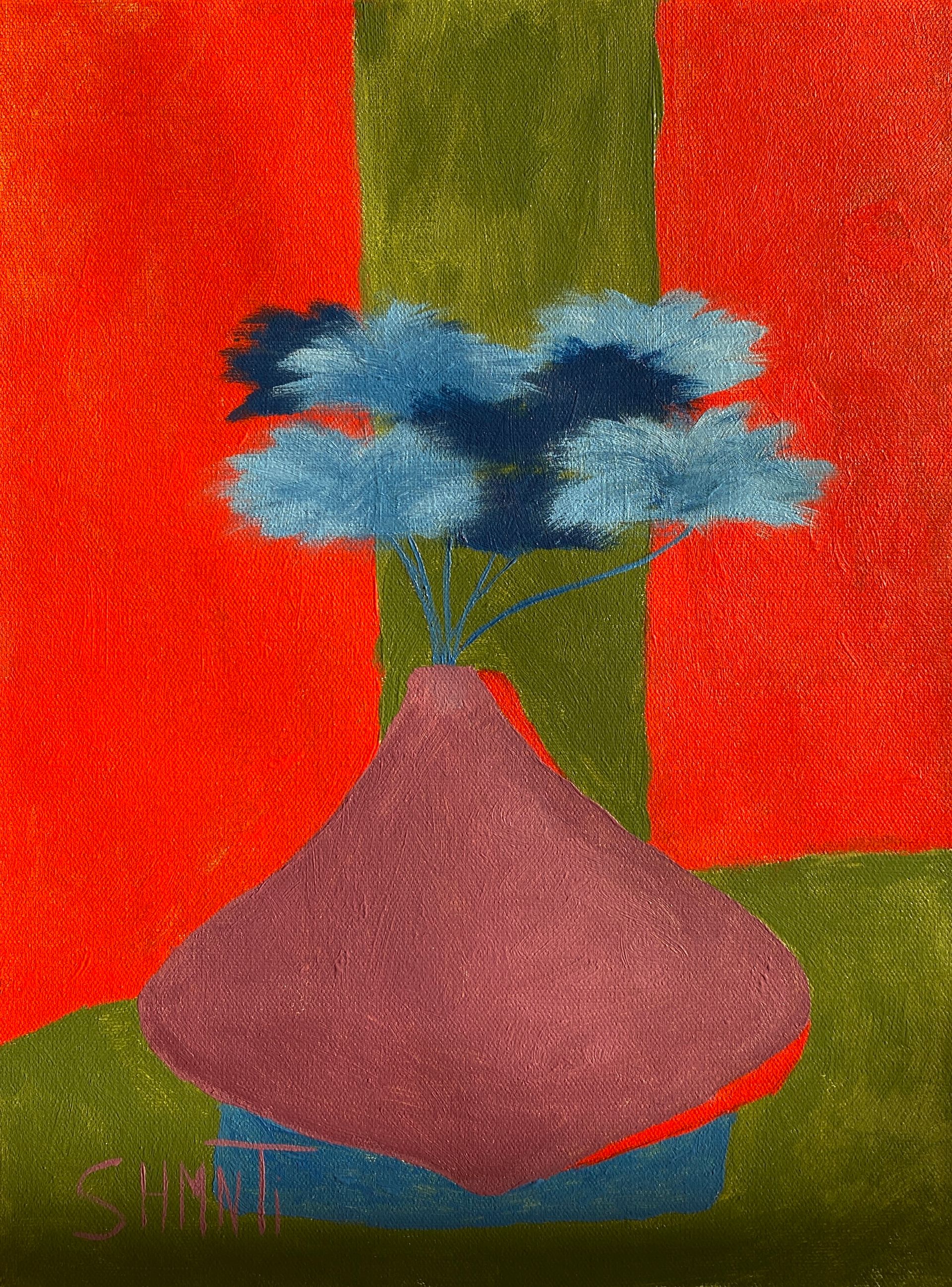Shomina Ti (Картина, живопись - 
                  30 x 40 см) Ваза с Голубыми васильками